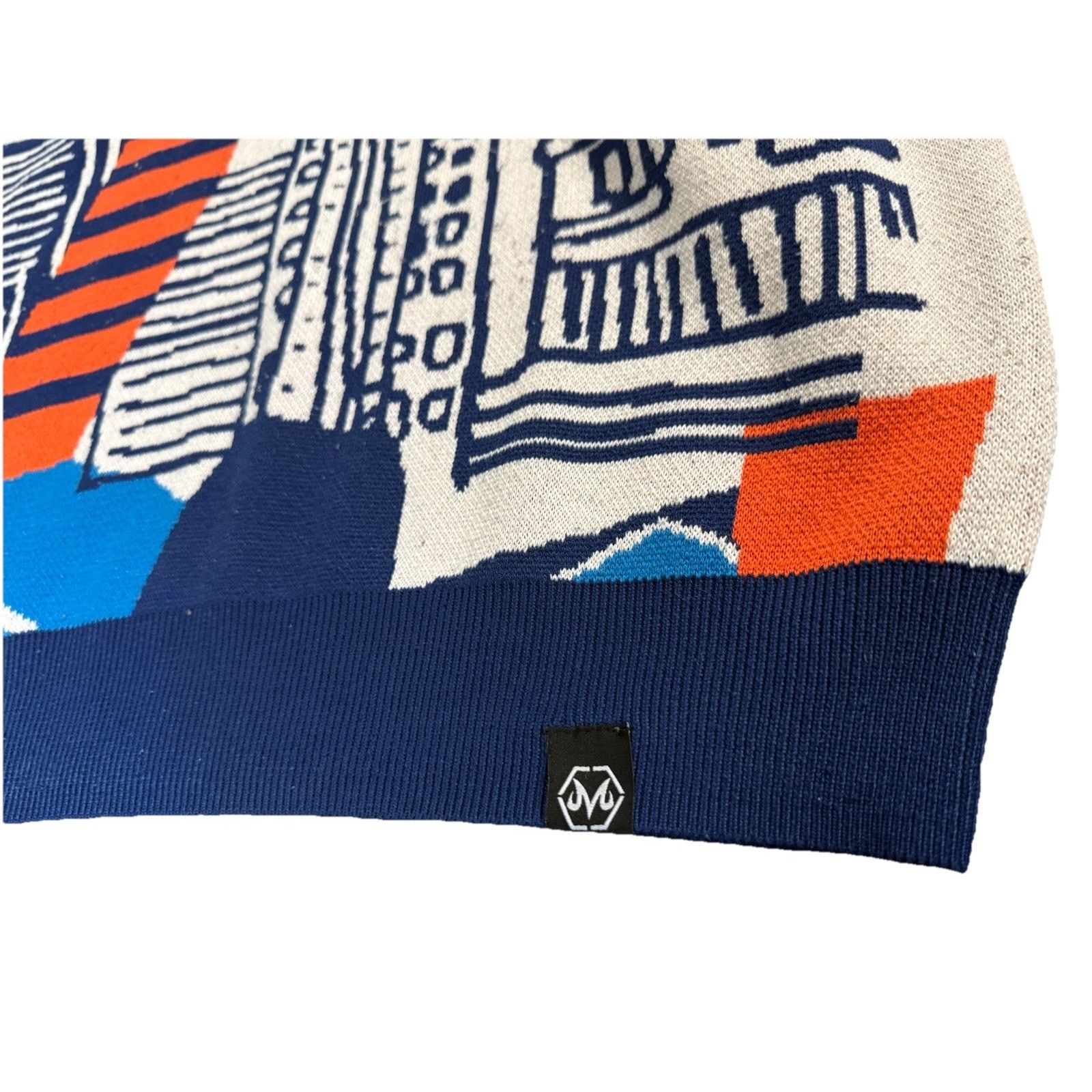 Majestic Majestik Sweater - City Graphic - Dark Blue - SW2238 Size L Size L / US 10 / IT 46 - 7 Thumbnail