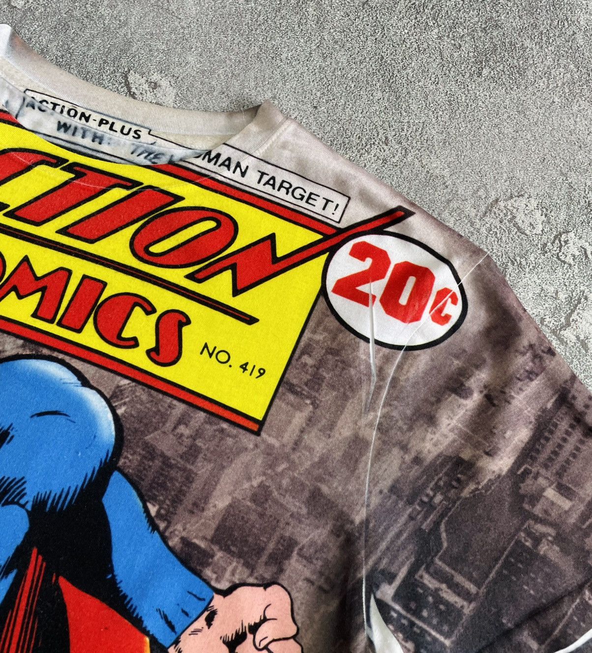 Marvel Comics Vintage Super Man Action DC Comics Over Print Men’s Shirt Size US XL / EU 56 / 4 - 5 Thumbnail