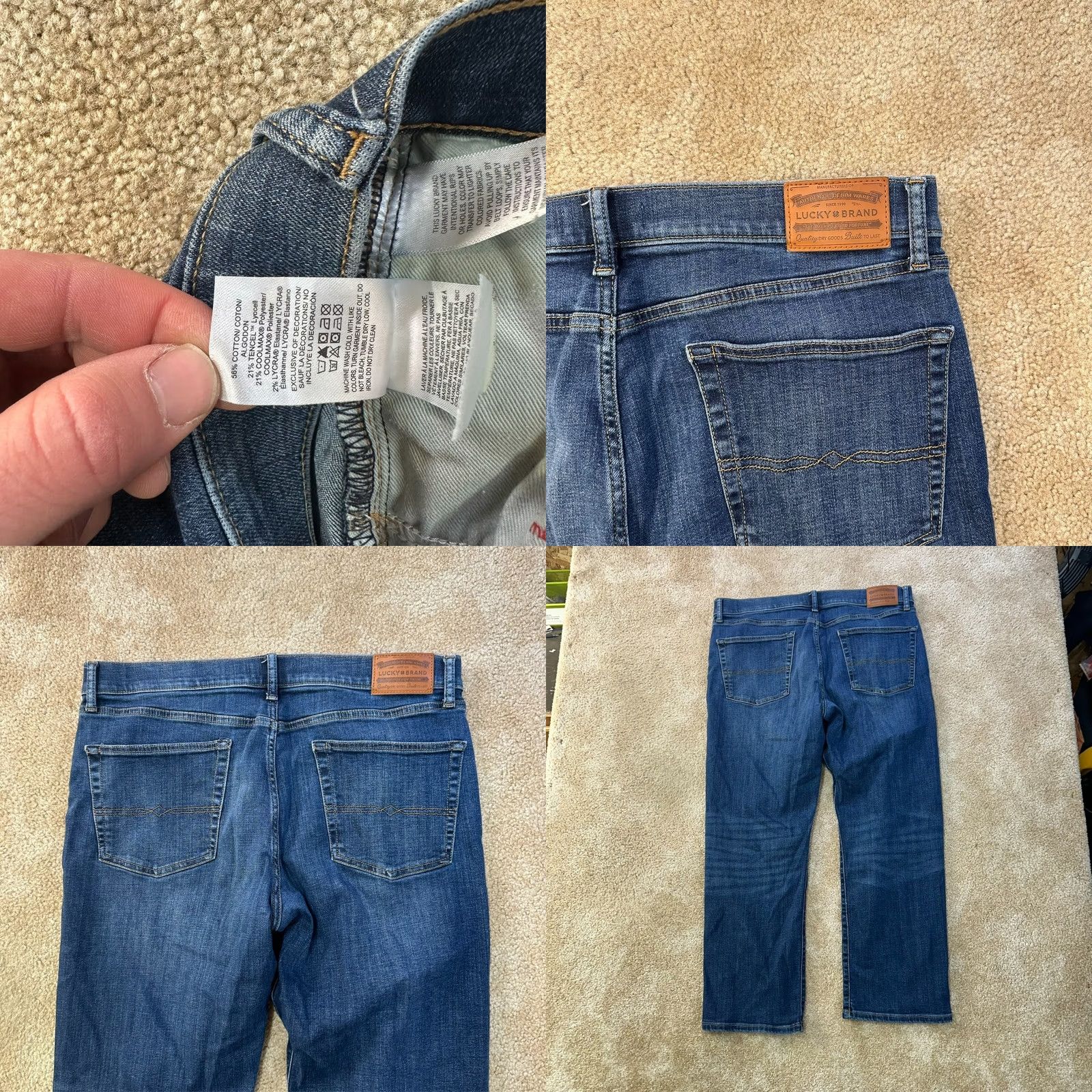Lucky Brand Lucky Brand 363 Jeans Mens 36x30 Blue Denim Straight 5-Pocket Regular Rise Mid Vintage: No (adjusted for clarity) Size US 36 / EU 52 - 8 Thumbnail
