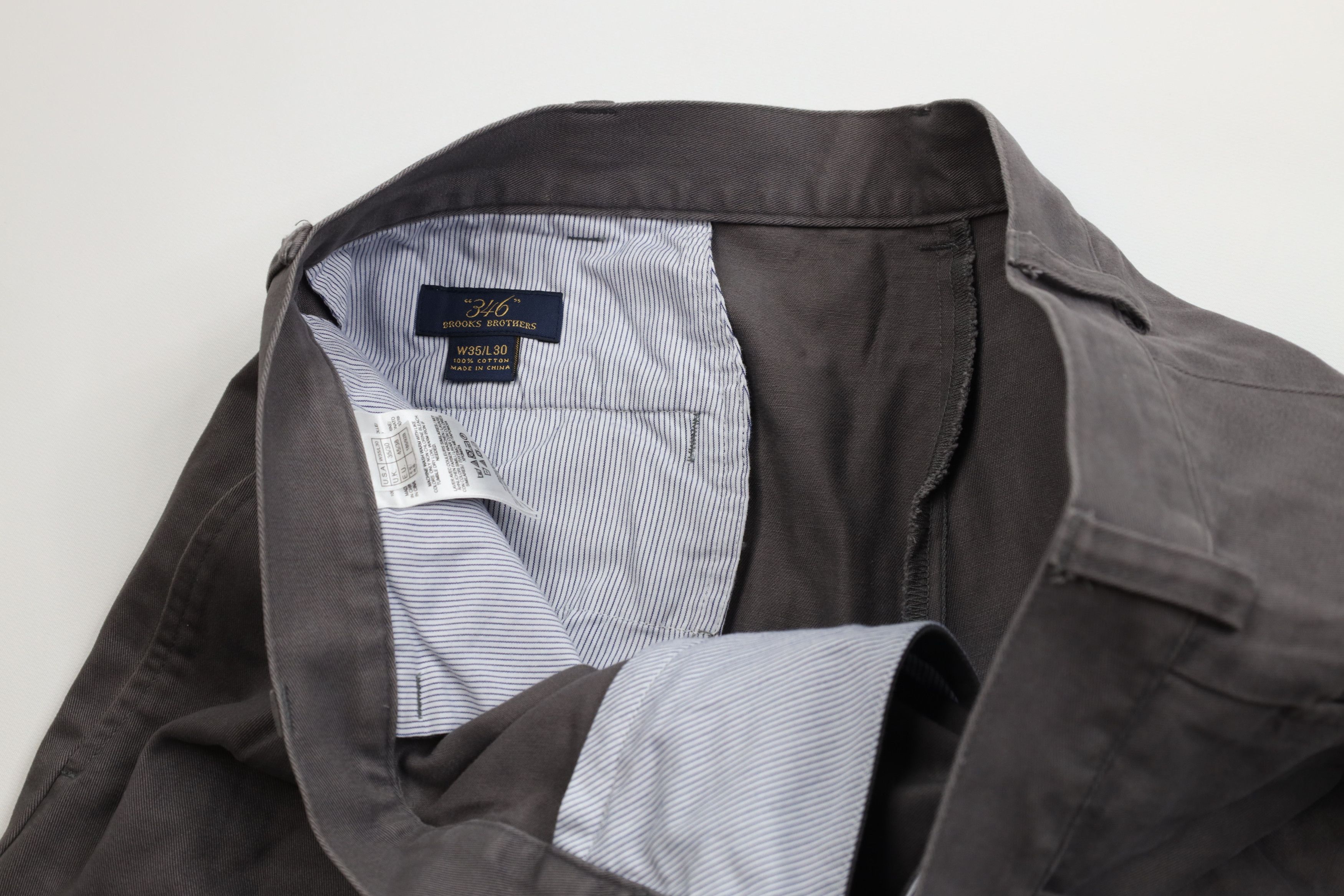 Brooks Brothers × Vintage Vintage Brooks Brothers Cuffed Wide Leg Chino Pants Gray Size US 35 - 7 Thumbnail