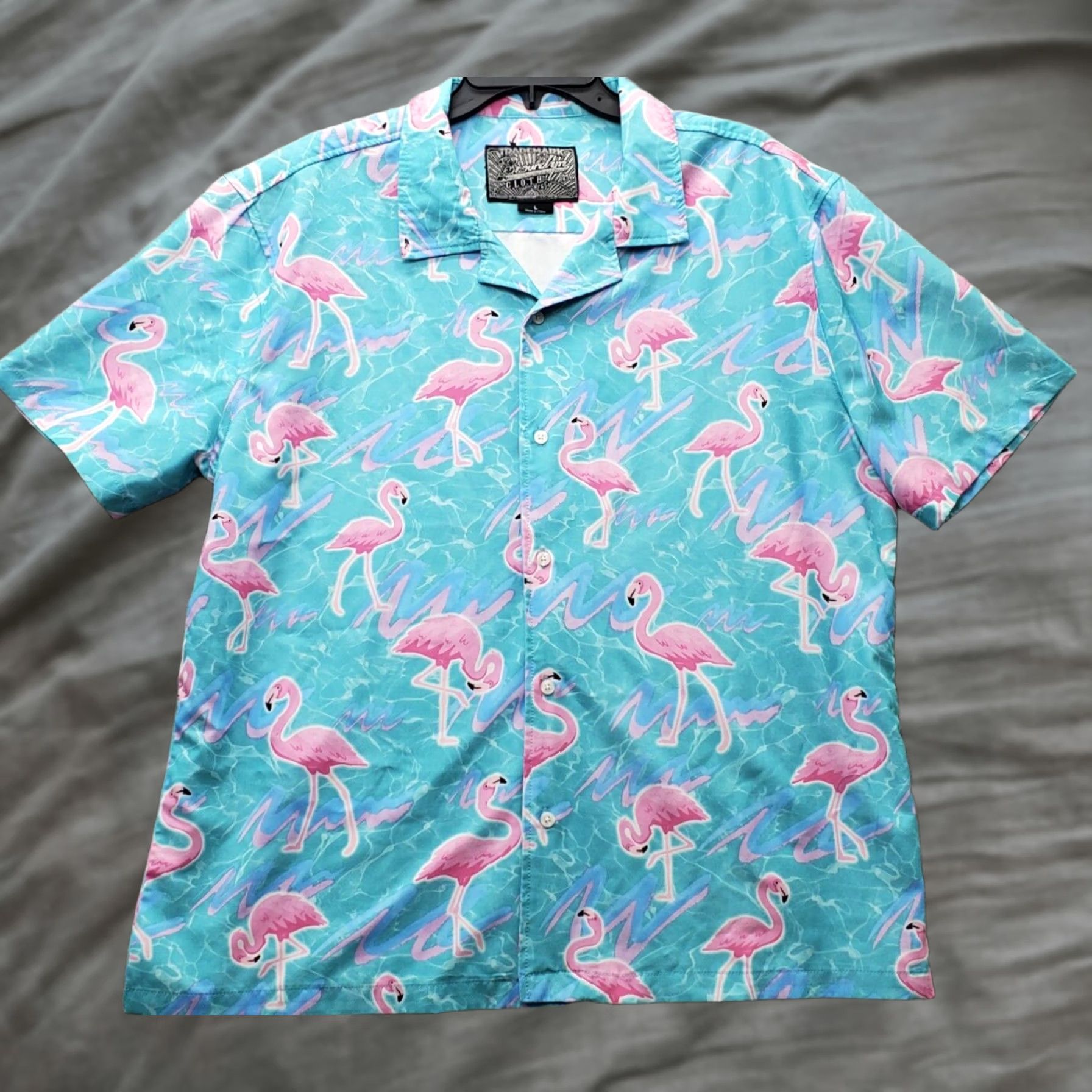 CLOT Brooklyn Cloth Hawaiian Shirt Men Large Multi Flamingos Short Sleeve Button Down Size US L / EU 52-54 / 3 - 1 Thumbnail