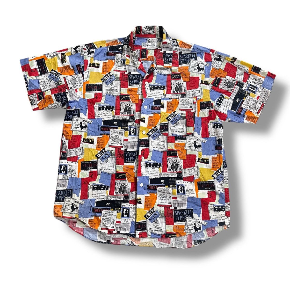 Art Comes First × Japanese Brand Rare! 30s Old Lounge Advertisement Collage Shirt Size US L / EU 52-54 / 3 - 1 Thumbnail