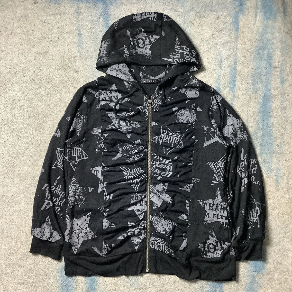 Ecrire Y2K Zipper Full Print Hoodie ifsixwasnine lgb style