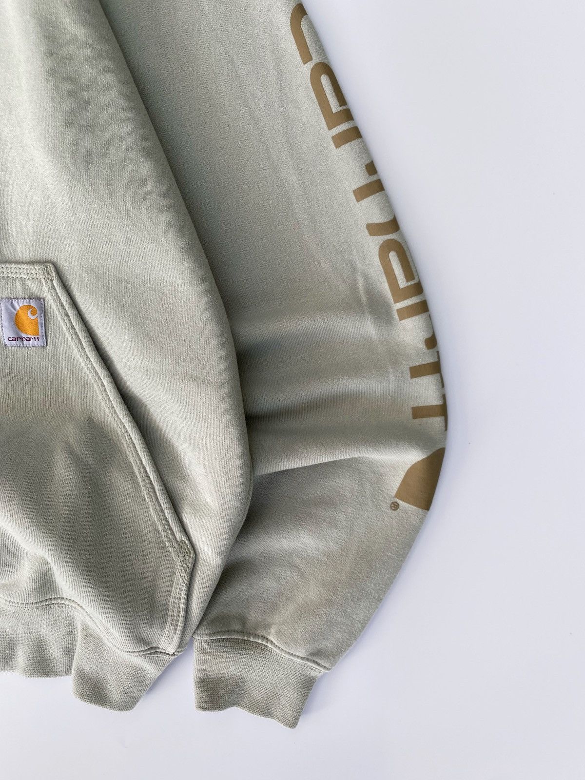 Carhartt K288 G17 Sage Green Carhartt Script Hoodie Size US M / EU 48-50 / 2 - 2 Thumbnail