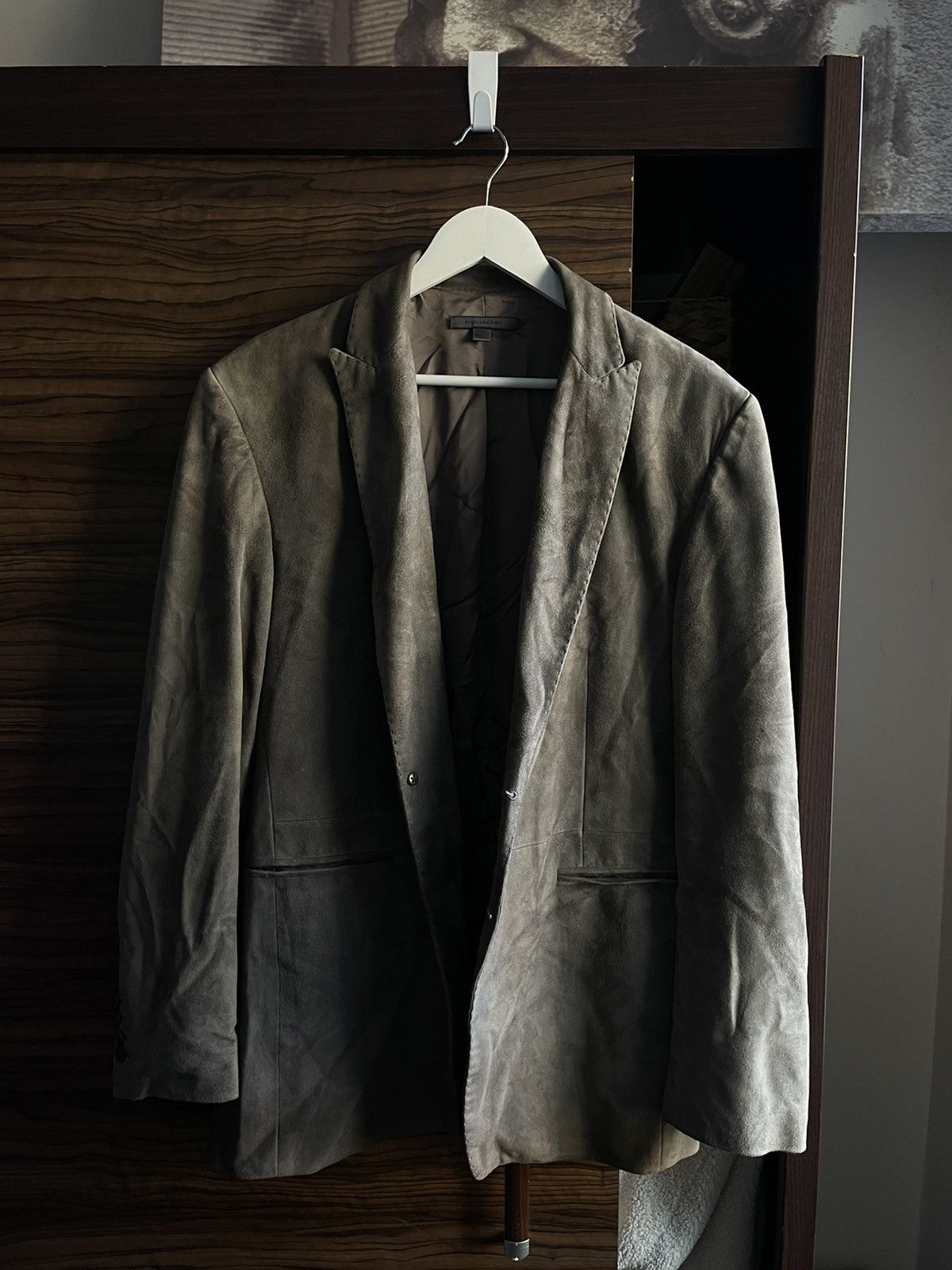 John Varvatos John Varvatos Sheepskin Suede Button-Front Jacket $1115 Size US L / EU 52-54 / 3 - 6 Thumbnail