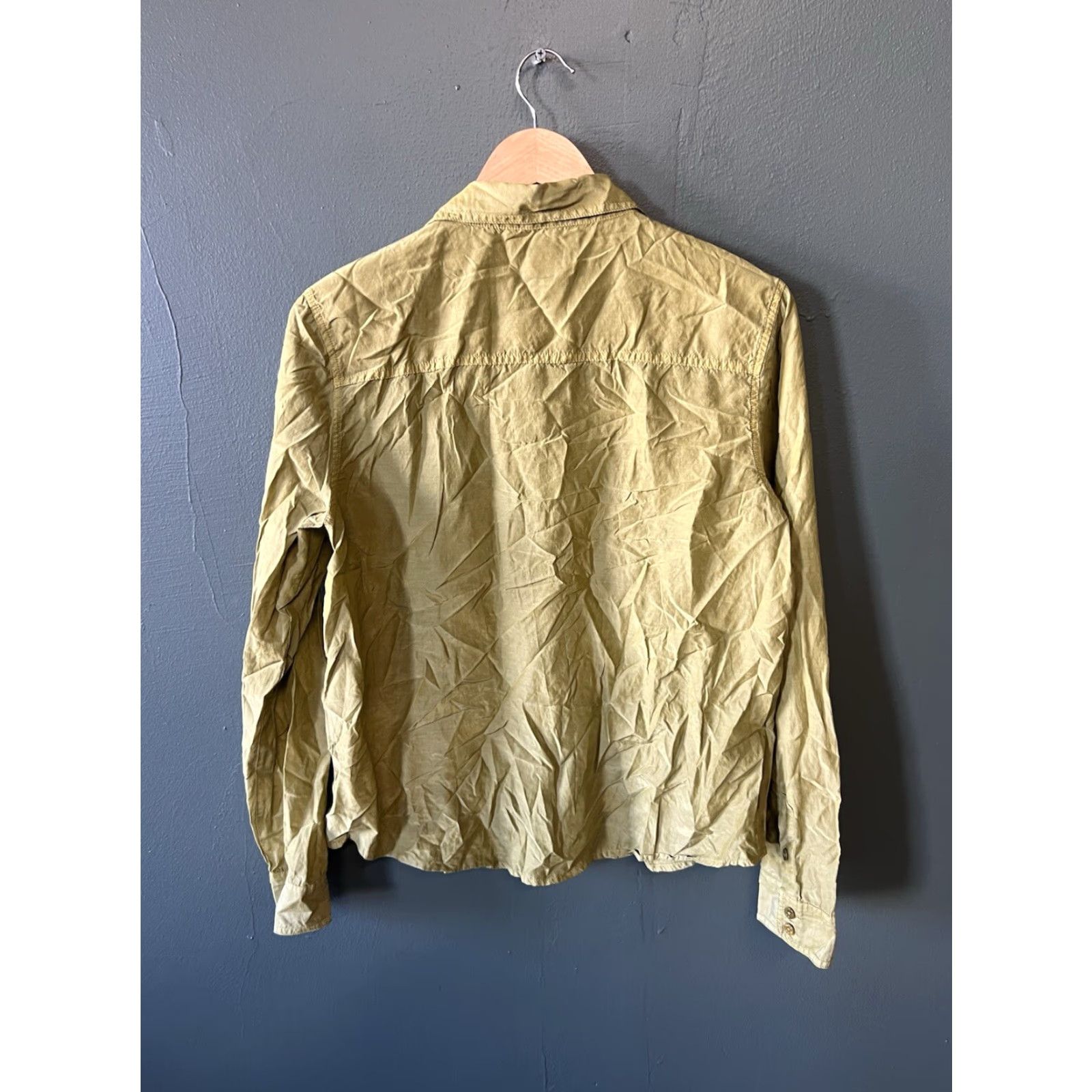 The Territory Ahead VINTAGE Territory Ahead Shirt Silk Long Sleeve Button-Up Yellow L Adult Womens Size L / US 10 / IT 46 - 2 Thumbnail