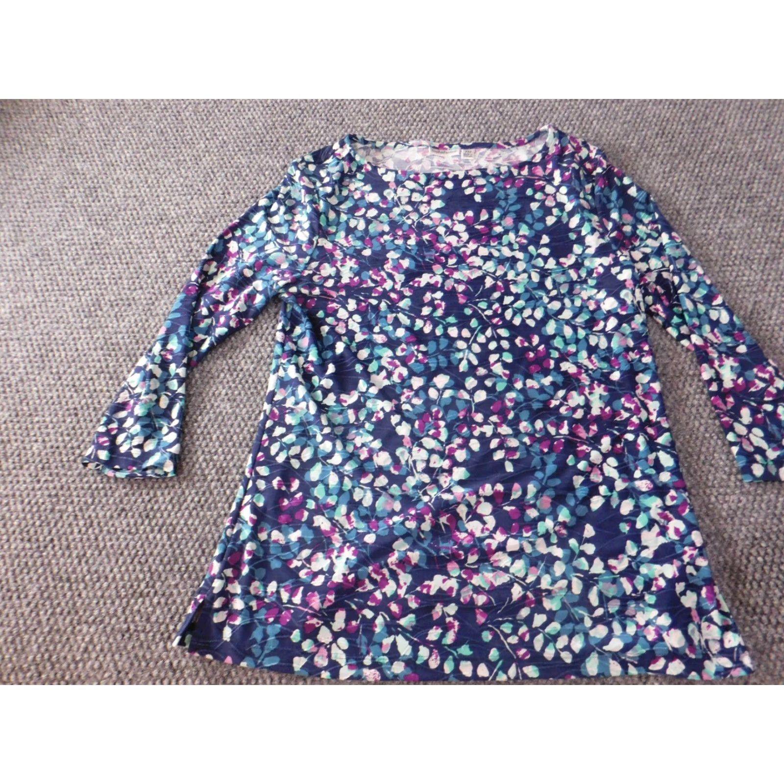 Croft & Barrow Croft & Barrow Womens Blouse PXS Petites blue floral graphic stretch polyester Blouse Casual Blue Womens Petites XS? Wait. Size XS / US 0-2 / IT 36-38 - 3 Thumbnail