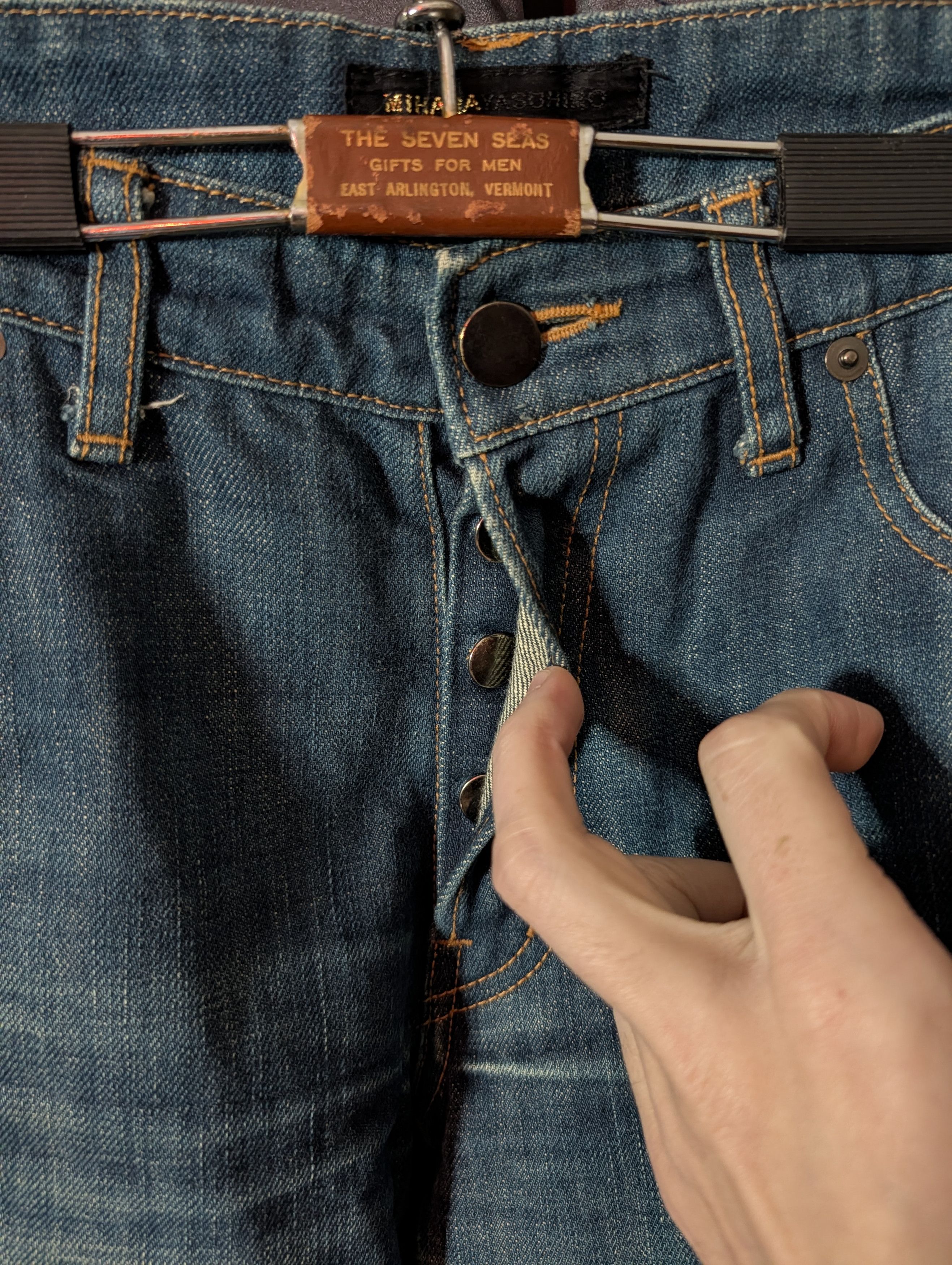 Maison MIHARA YASUHIRO MMY VTG horse leather trompe l'oeil denim jeans Japan Size 28" / US 6 / IT 42 - 8 Thumbnail