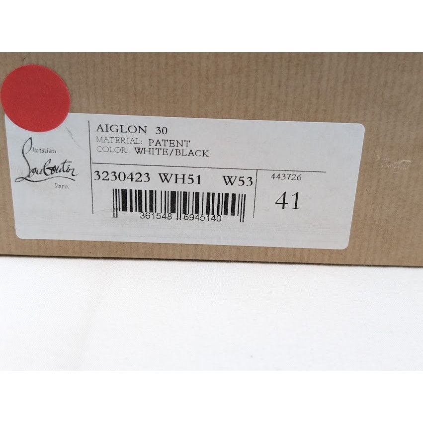 Christian Louboutin o1rshd1 Aiglon 30 Shoes in White / Black Size US 8 / EU 41 - 19 Thumbnail