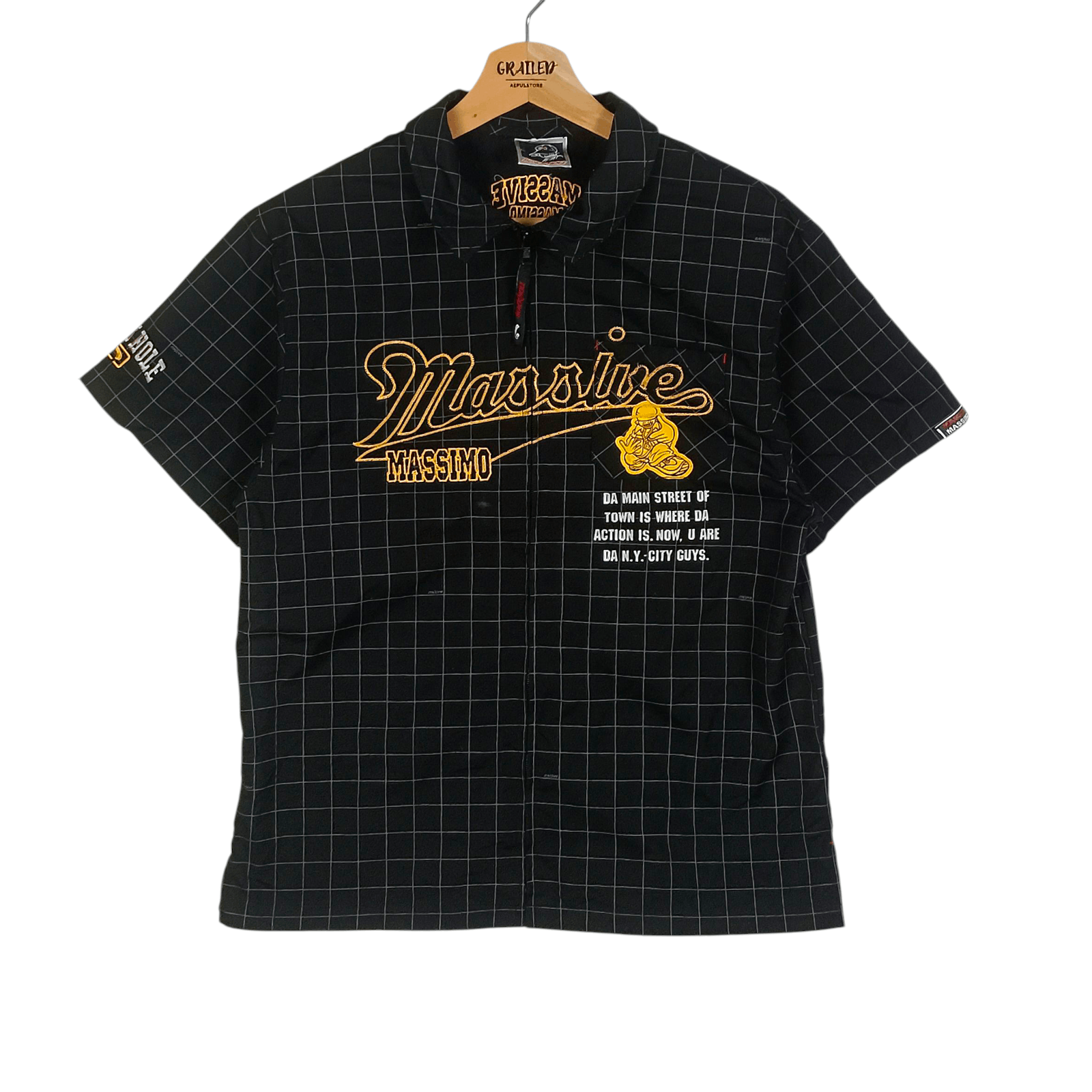 Mossimo Rare🔥 Massive Mossimo Black Hole Hip Hop Button Up Shirt Size US M / EU 48-50 / 2 - 1 Thumbnail