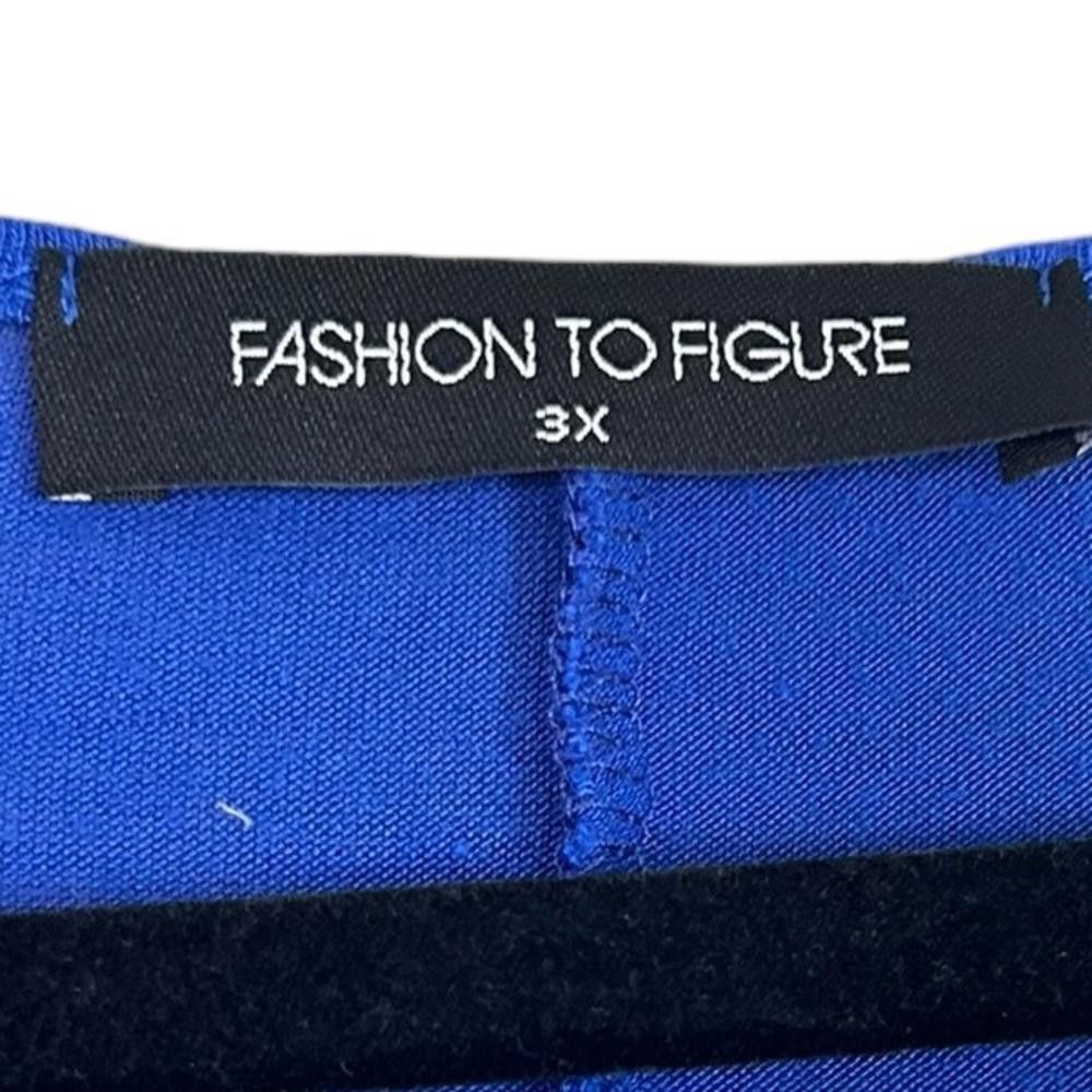 Designer Fashion To Figure l Cobalt Blue Dolman Drape Sleeve Top 3X Size 3XL / US 20-22 - 3 Thumbnail