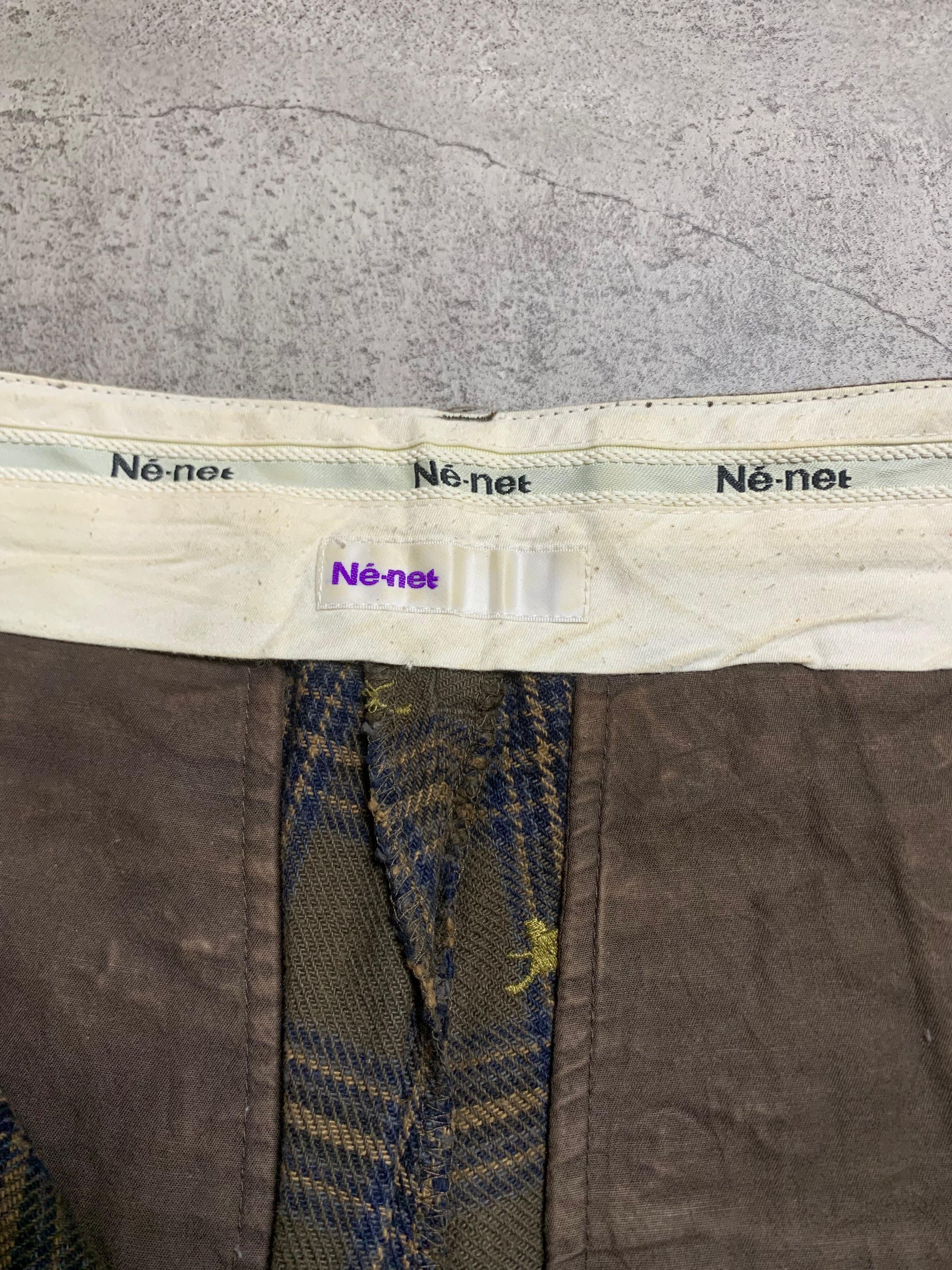 Issey Miyake 2000s Ne-net by Issey Miyake Plaid Embroidery Motif Pants Size US 32 / EU 48 - 7 Thumbnail