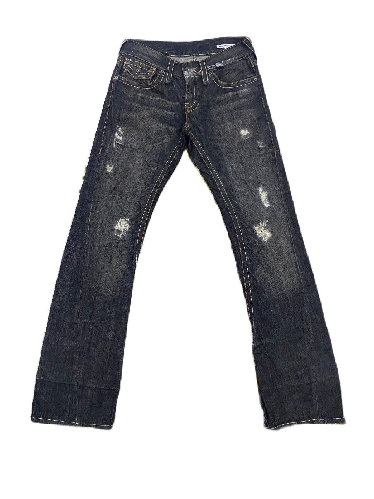 Japanese Brand × Junya Watanabe × semanticdesign FLARE JEANS JAPAN BRAND SEMANTIC DESIGN RIPPED STYLE DENIM Size US 32 / EU 48 - 4 Thumbnail