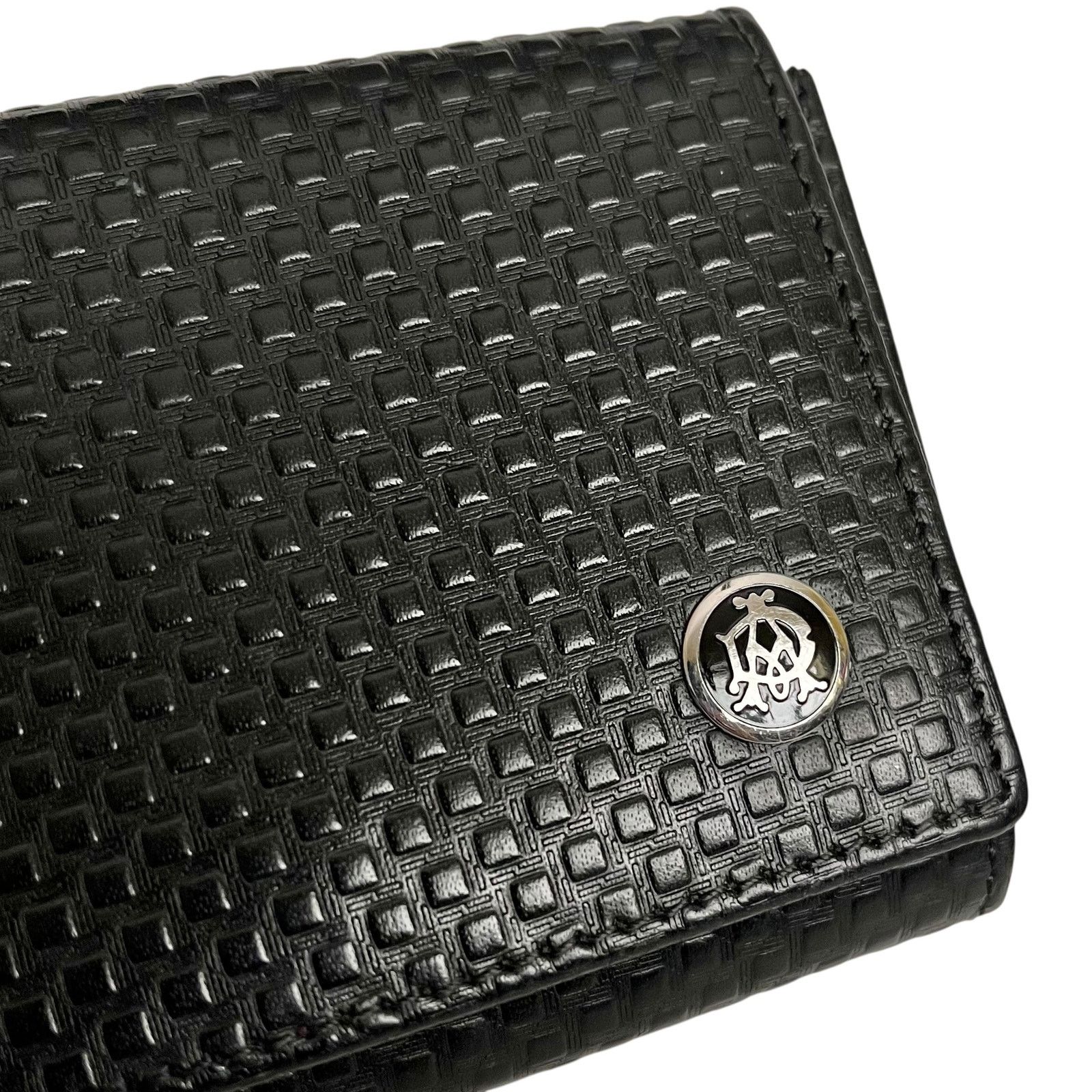 Alfred Dunhill Dunhill Micro D-Eight Black Leather Card Holder Coin Case Size ONE SIZE - 9 Thumbnail