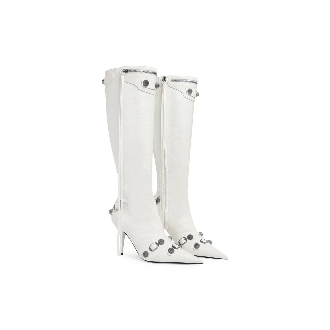 Balenciaga o1w1db10625 Cagole 90mm Boots in Optic White Size US 11 / IT 41 - 2 Thumbnail