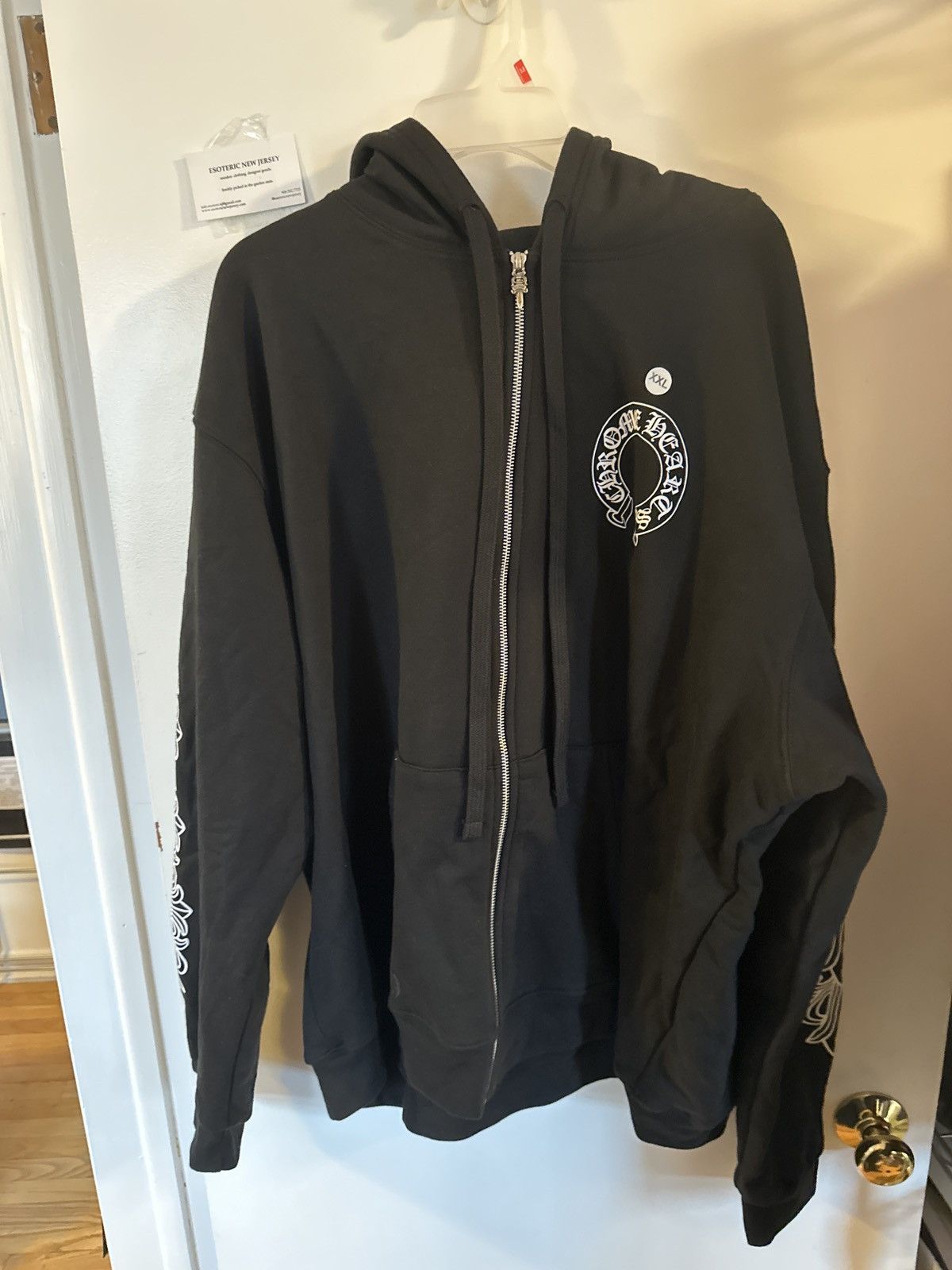 image of Chrome Hearts Horshoe Zip Up Thermal Lined Hoodie New in Black, Men's (Size 2XL)