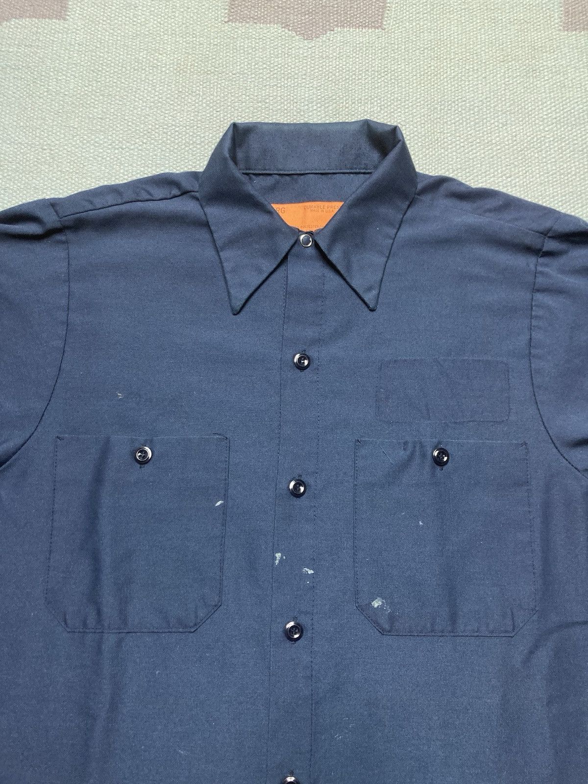 Red Kap × Vintage Vtg red kap work shirt navy blue paint distressed small Size US S / EU 44-46 / 1 - 4 Thumbnail