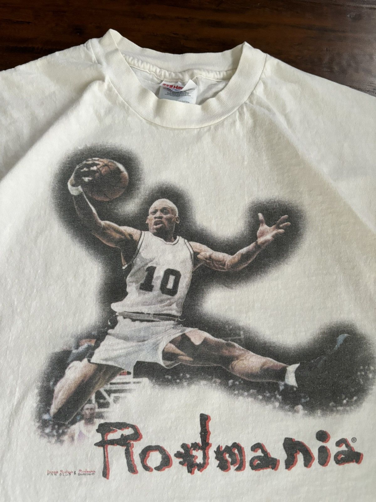 image of NBA x Vintage Dennis Rodman Rodmania Bulls in White, Men's (Size XL)