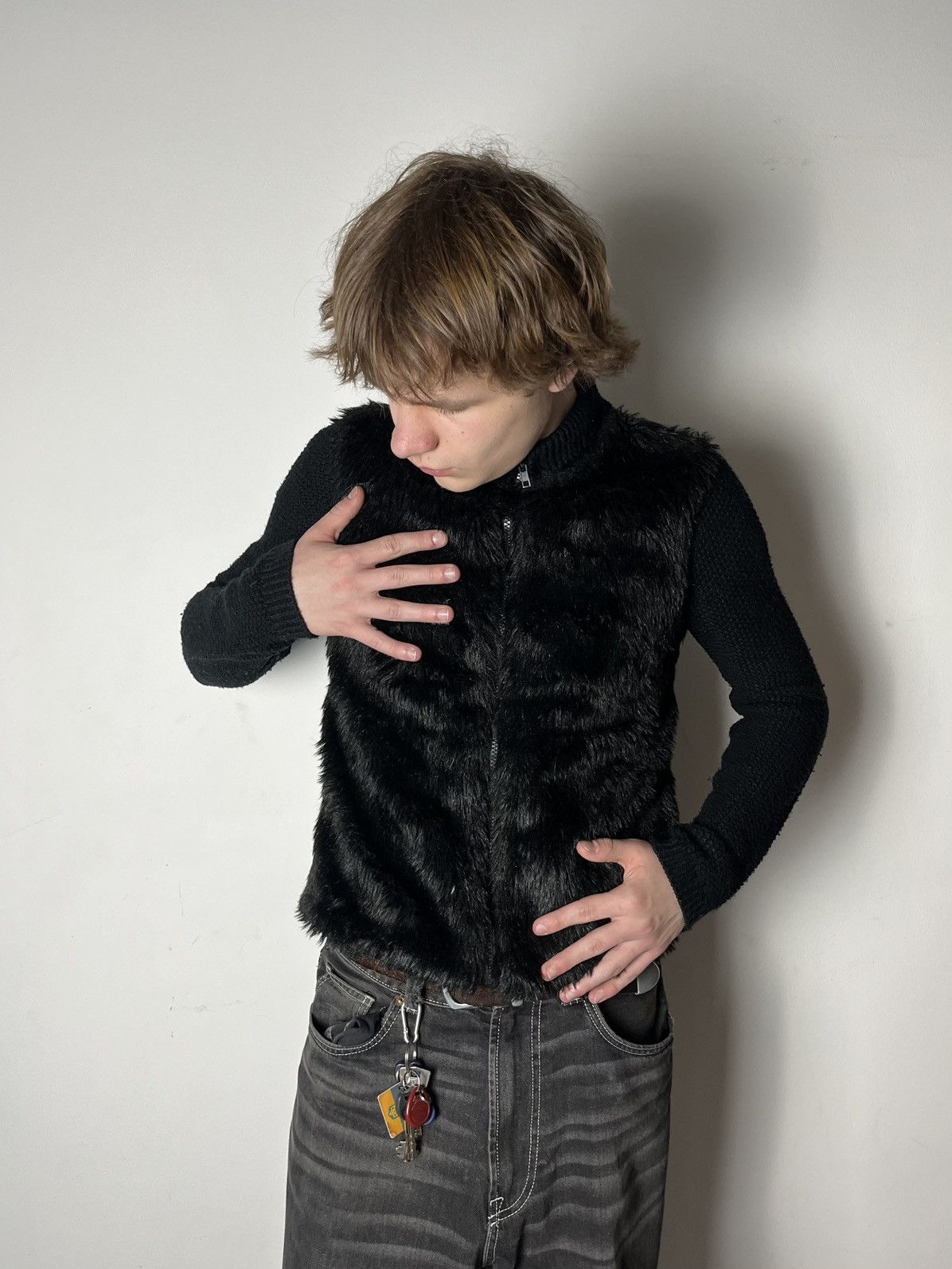 Hysteric Glamour 🔥FAUX FUR HYSTERIC GLAMOUR VIBE CROPPED ZIP SWEATER JACKET Size US M / EU 48-50 / 2 - 2 Thumbnail