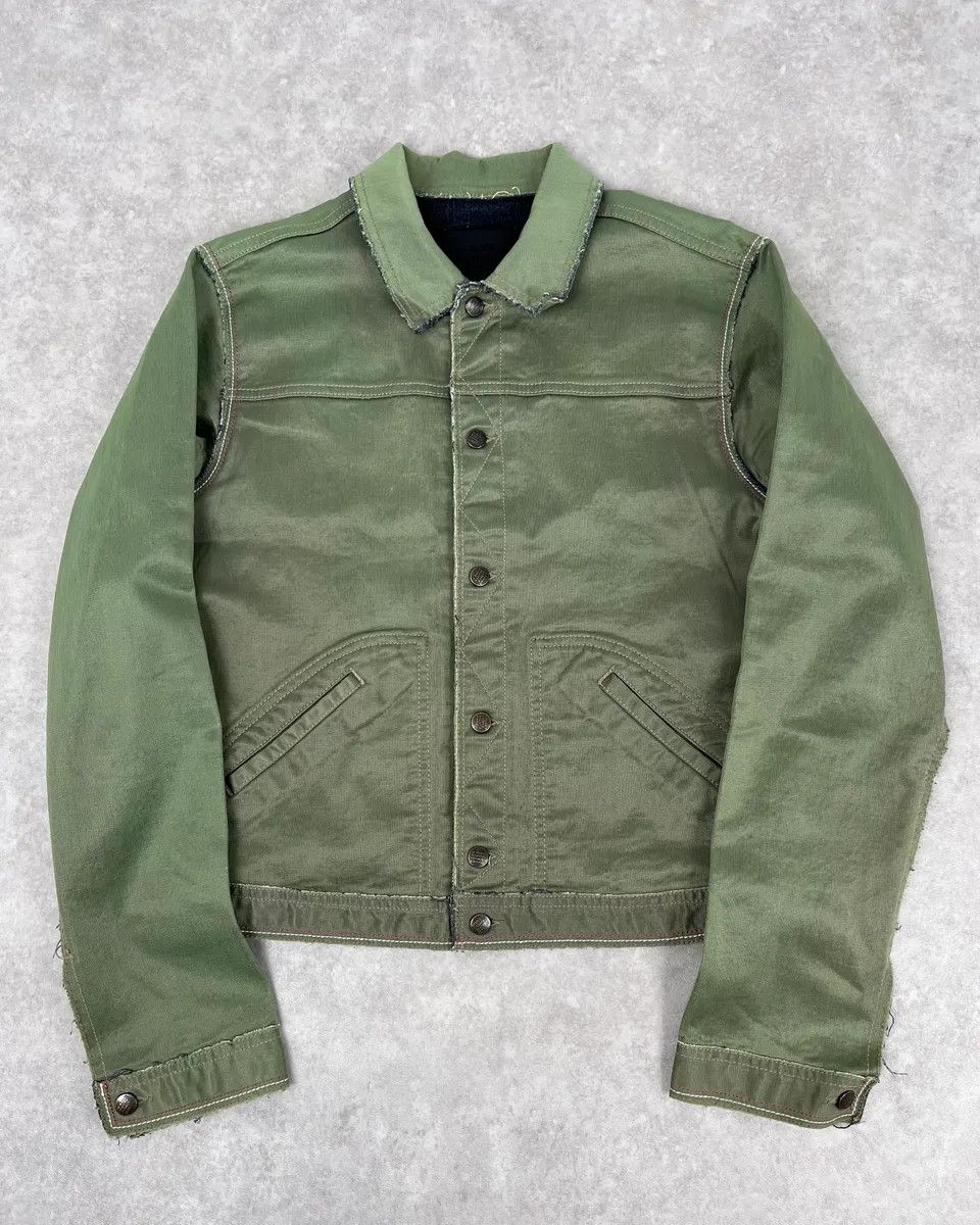 Marithe + Francois Girbaud 1990s Marithé + François Girbaud Khaki Cropped Cargo Denim Jacket Size US S / EU 44-46 / 1 - 1 Thumbnail