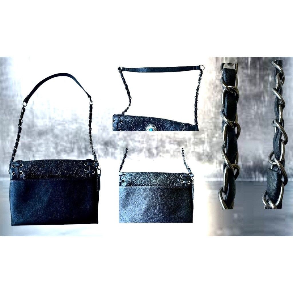 Other Sam Hadley Shoulder Bag Black Vegan Leather Western Tooled S Size ONE SIZE - 8 Thumbnail