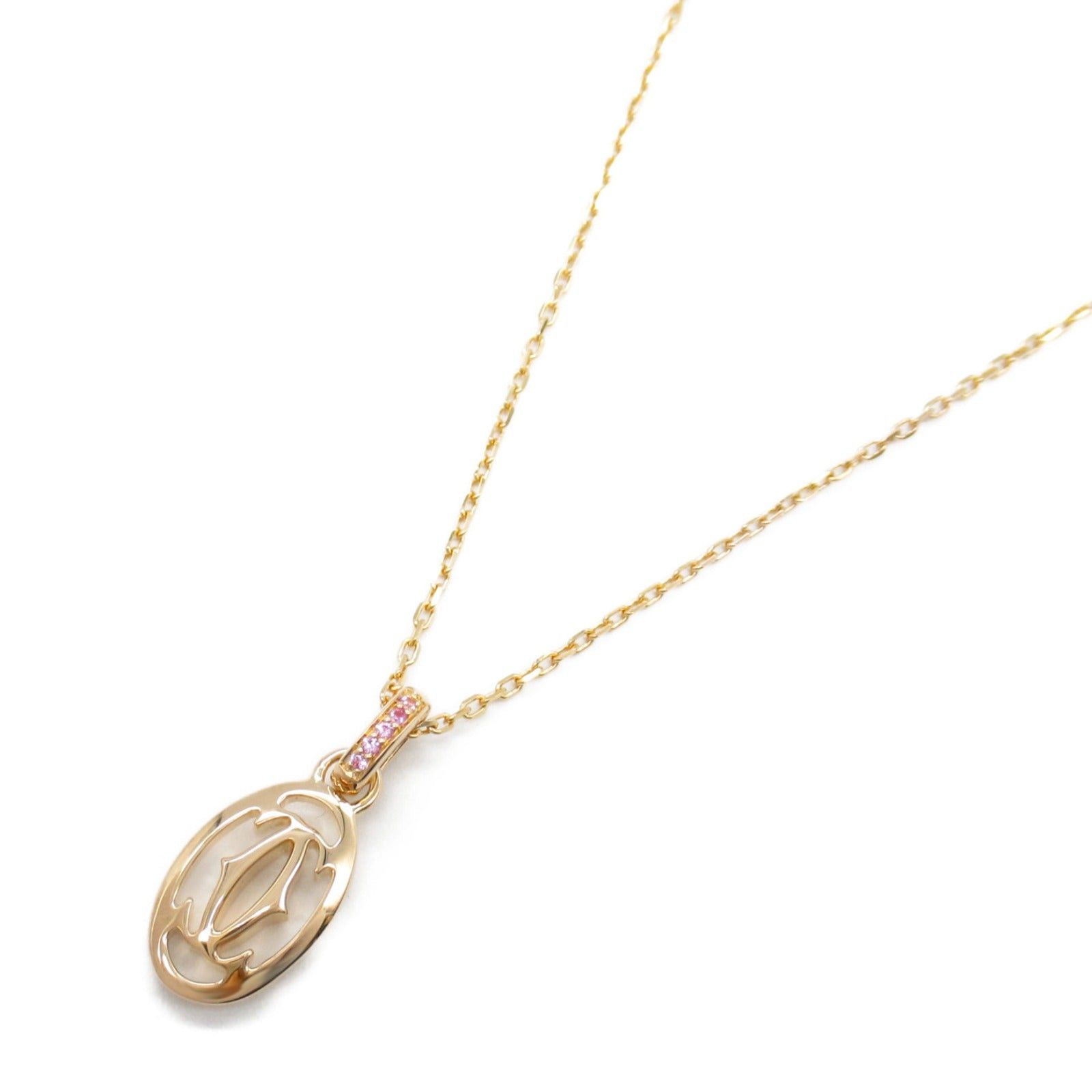 Cartier Cartier Logo Double C Pink Sapphire Necklace K18Pg (Pink Gold) Size ONE SIZE - 1 Thumbnail