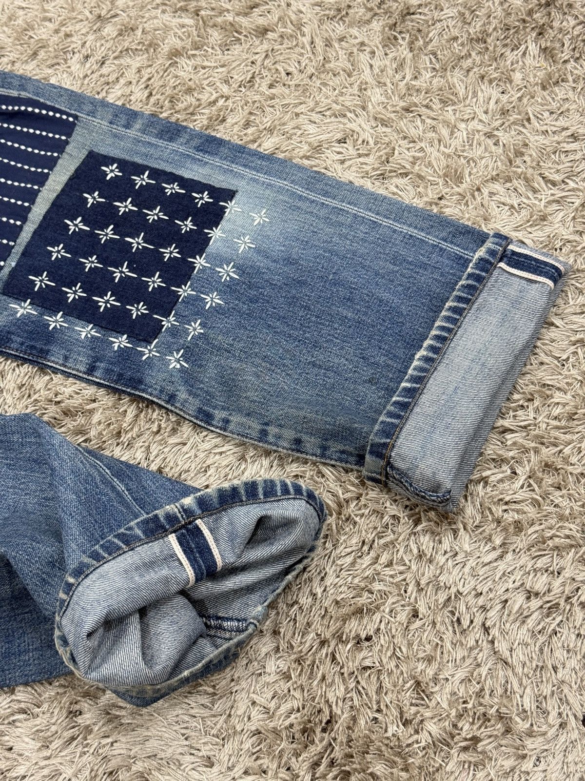Levi's 1 of 1 Vintage Levis 502xx Selvedge Custom Sashiko Boro Size US 31 - 5 Thumbnail