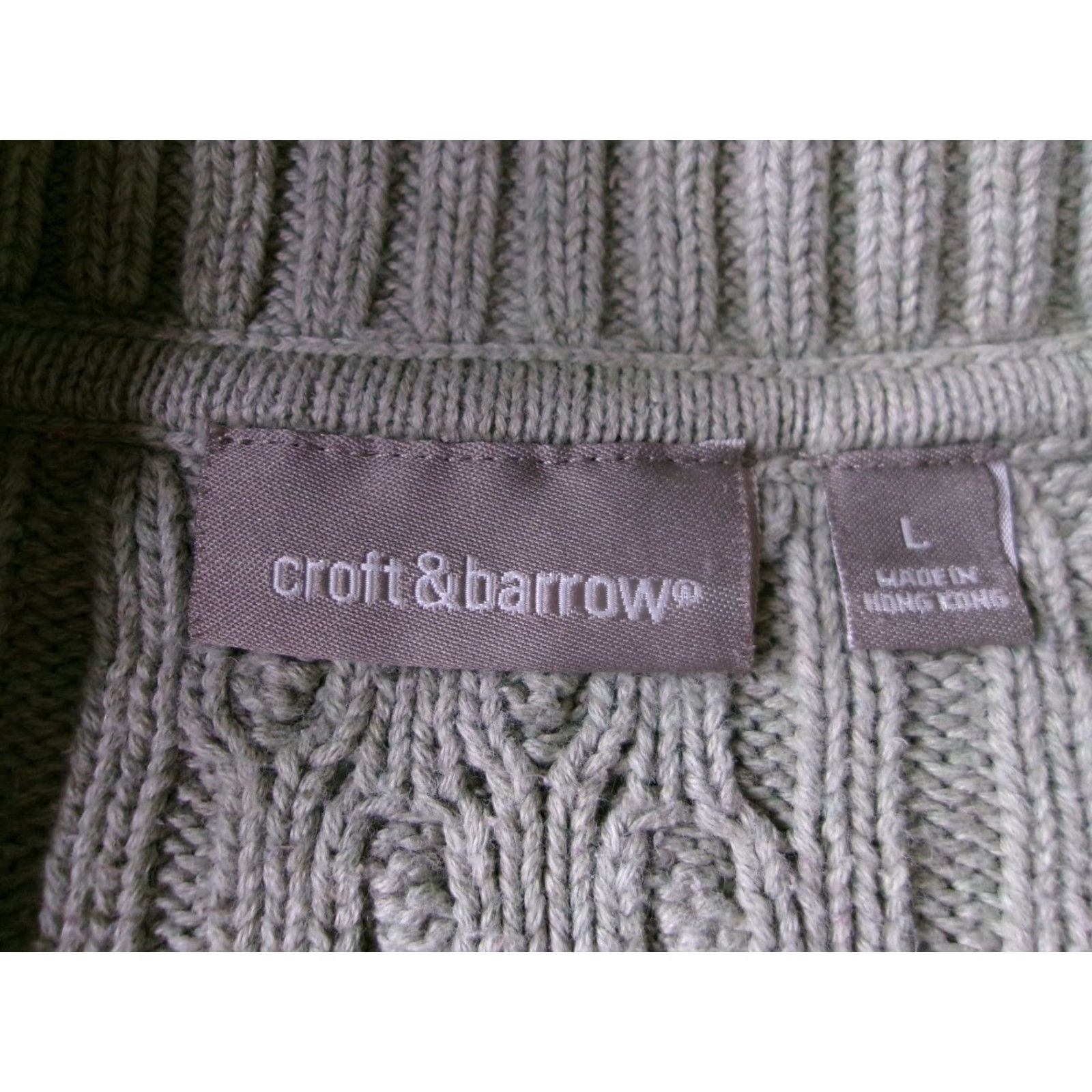 Croft & Barrow Croft & Barrow Sweater Women L Green Cable Knit Mock Neck Half Zip Cozy pulled back to front for search Size L / US 10 / IT 46 - 6 Thumbnail