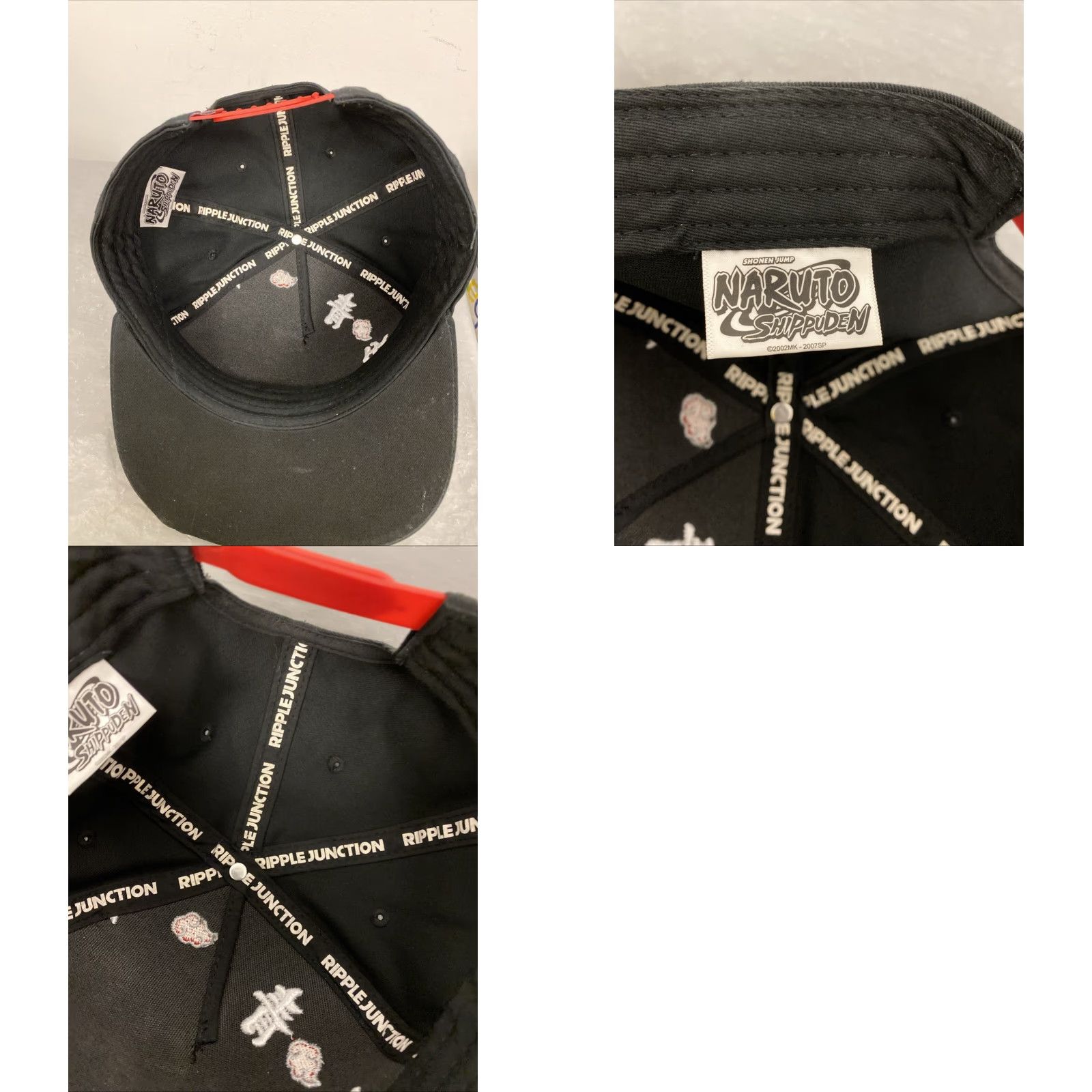 Vintage VINTAGE Naruto Shippuden Akatsuki Kanji Hat Snapback Men Women Adjustable Cotton Anime Casual Size ONE SIZE - 8 Thumbnail