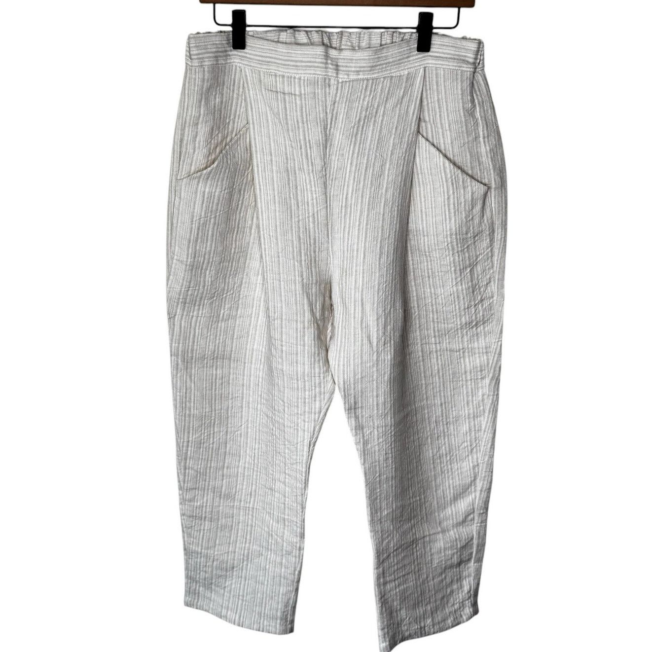 Other MOSKIDDOS 100% Linen Pull On Front Pleated Relaxed Fit Pants Size 30" / US 8 / IT 44 - 1 Thumbnail