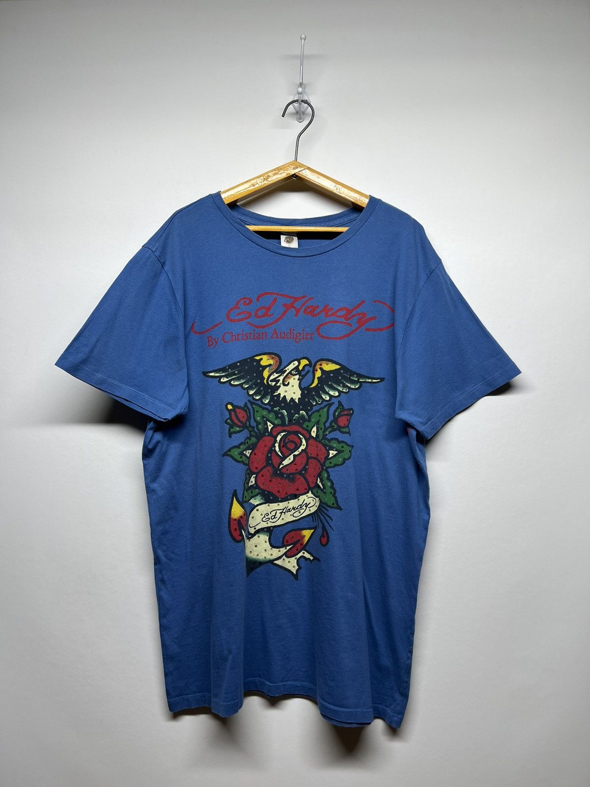 Ed Hardy Vintage Y2k Ed Hardy Eagle Roses 🦅🌹 Big Logo T-Shirt 00’s Size L / US 10 / IT 46 - 1 Thumbnail
