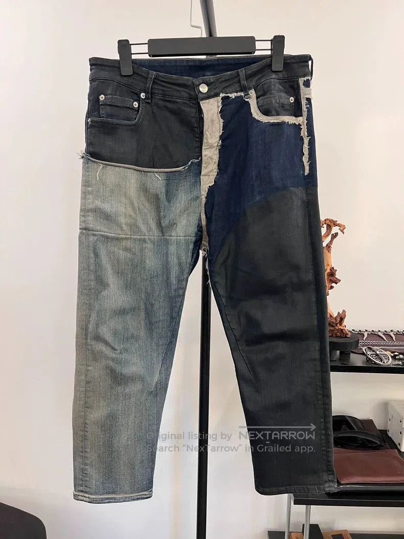 Rick Owens Rick Owens Waxed Paneled Denim Cropped Pants. | Grailed