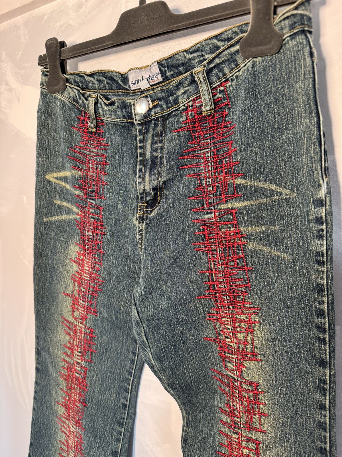 Japanese Brand Santa Barbara Bootcut Denim Jeans Red Thread Avant Garde Size US 28 / EU 44 - 2 Thumbnail