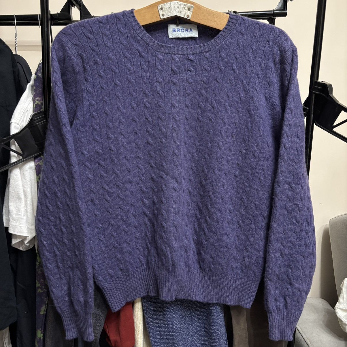 Vintage Vintage 100% Cashmere Brora Sweater Navy blue ERD Size S / US 4 / IT 40 - 1 Thumbnail