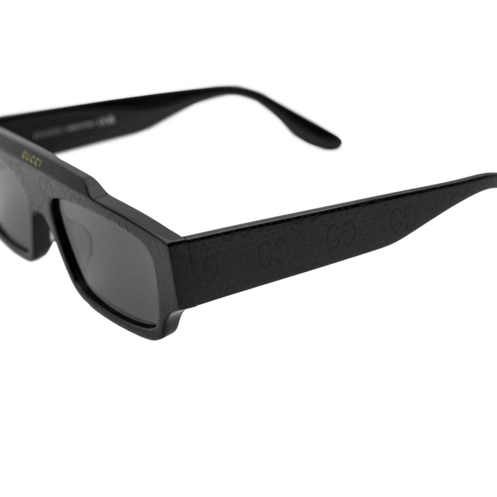 Gucci Gucci Black GG 1592 Monogram Logo Rectangular Sunglasses Size ONE SIZE - 4 Thumbnail