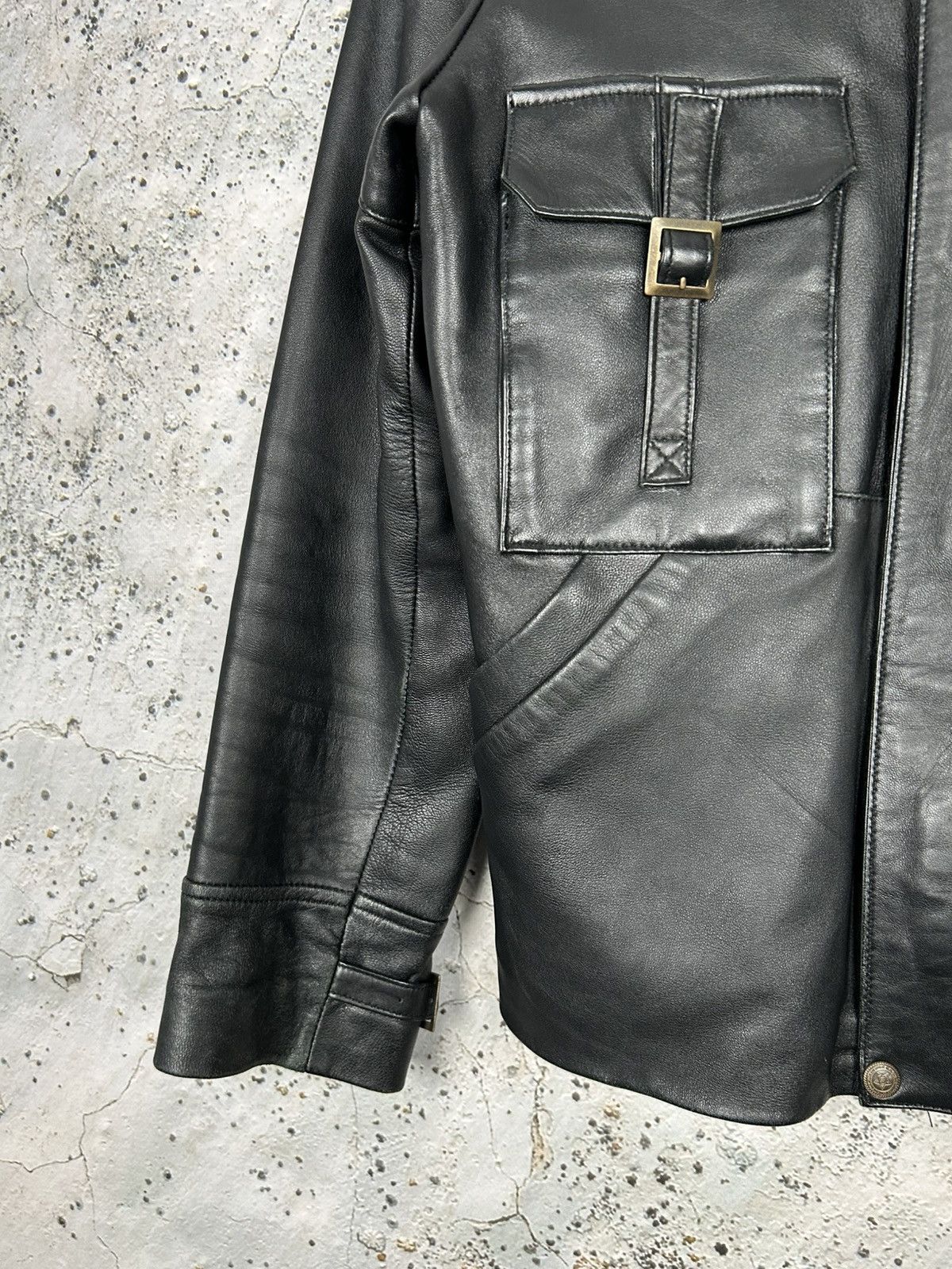 Vintage Genuine Leather Jacket 90s Boxy Punk Avant Garde