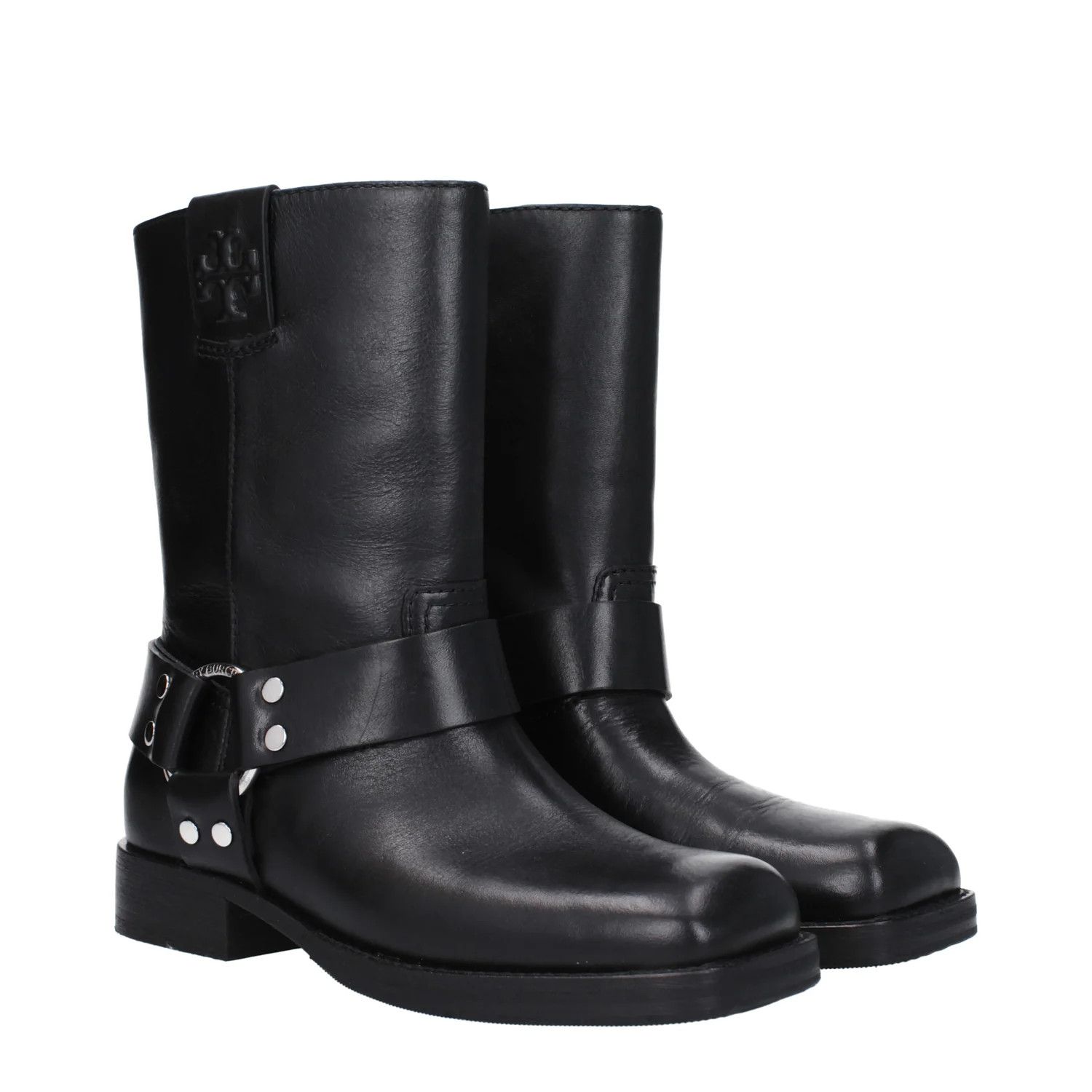 Tory Burch ob1o1e1124 Leather Ankle Boots in Black Size US 6 / IT 36 - 2 Thumbnail