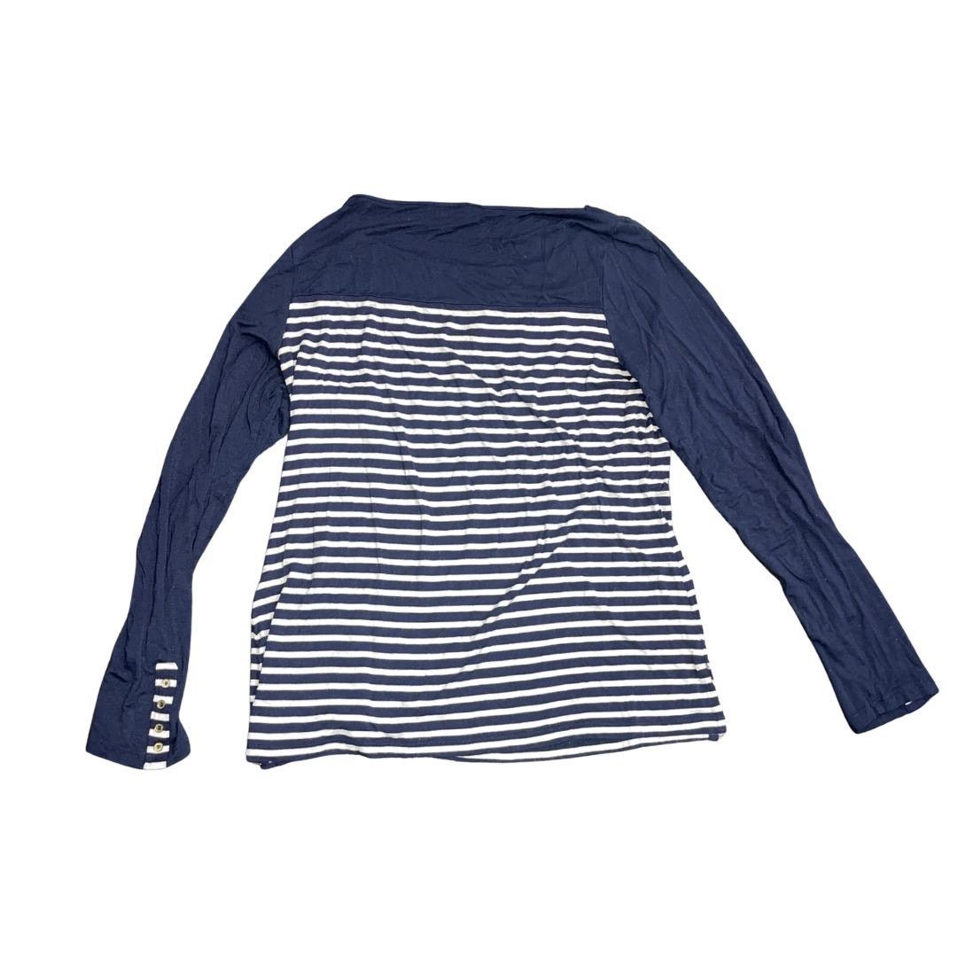 Other The Limited Navy Blue White Striped Nautical Top Coastal Size L / US 10 / IT 46 - 2 Thumbnail