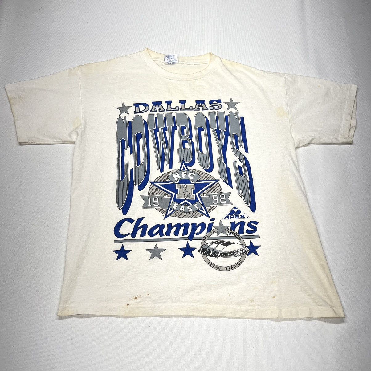 Apex One × Vintage VTG Dallas Cowboys Tee Shirt White Champions 90s NFL Size US L / EU 52-54 / 3 - 1 Thumbnail