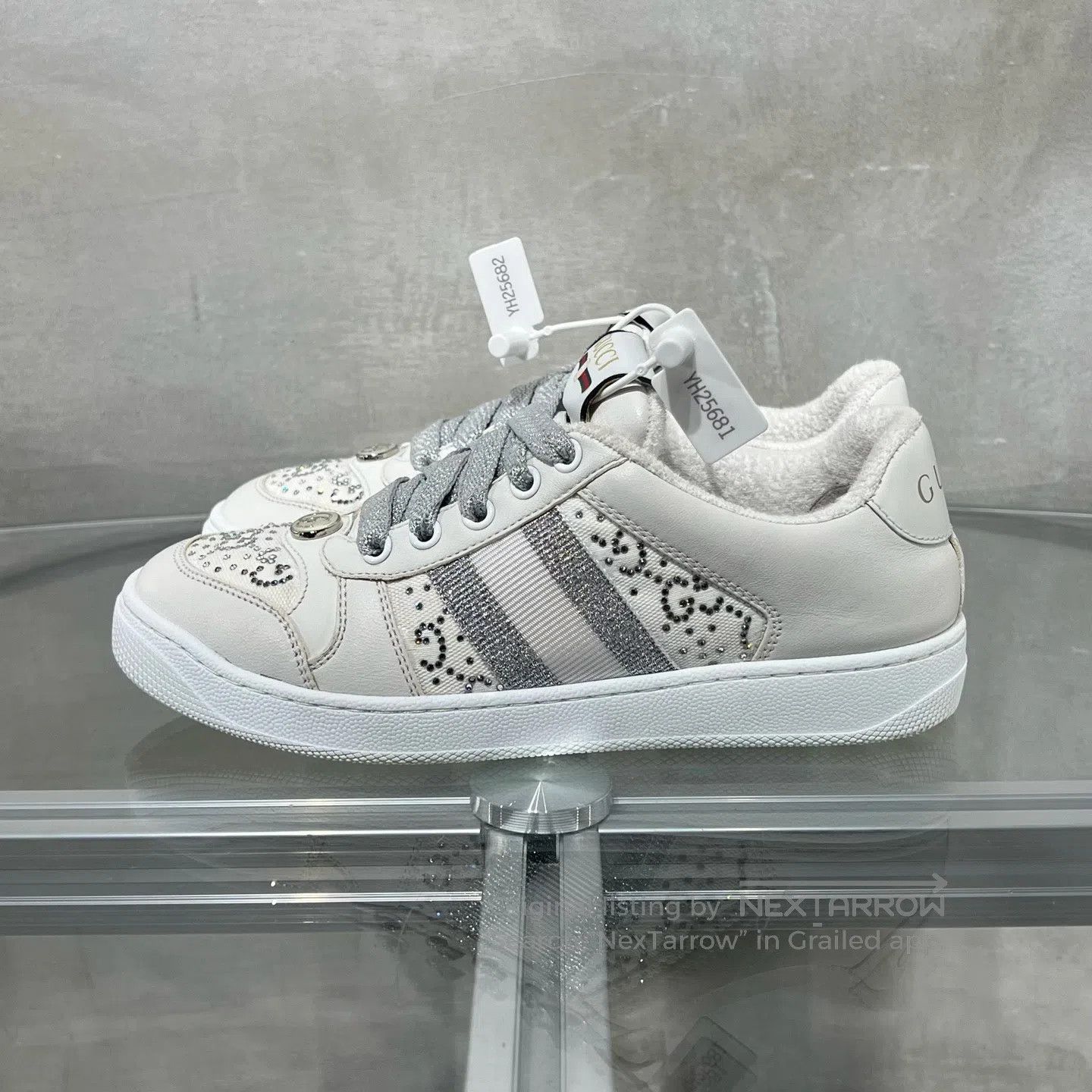 Gucci Guicci Dirty shoes, White Diamond edition Size US 4.5 / IT 34.5 - 3 Thumbnail