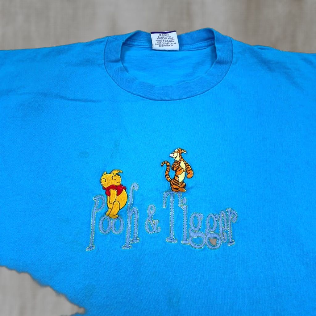 Disney VINTAGE Pooh Disney T-Shirt Women XL Blue Embroidered 2000s Pooh Shirt Cartoon Logo Size XL / US 12-14 / IT 48-50 - 1 Thumbnail