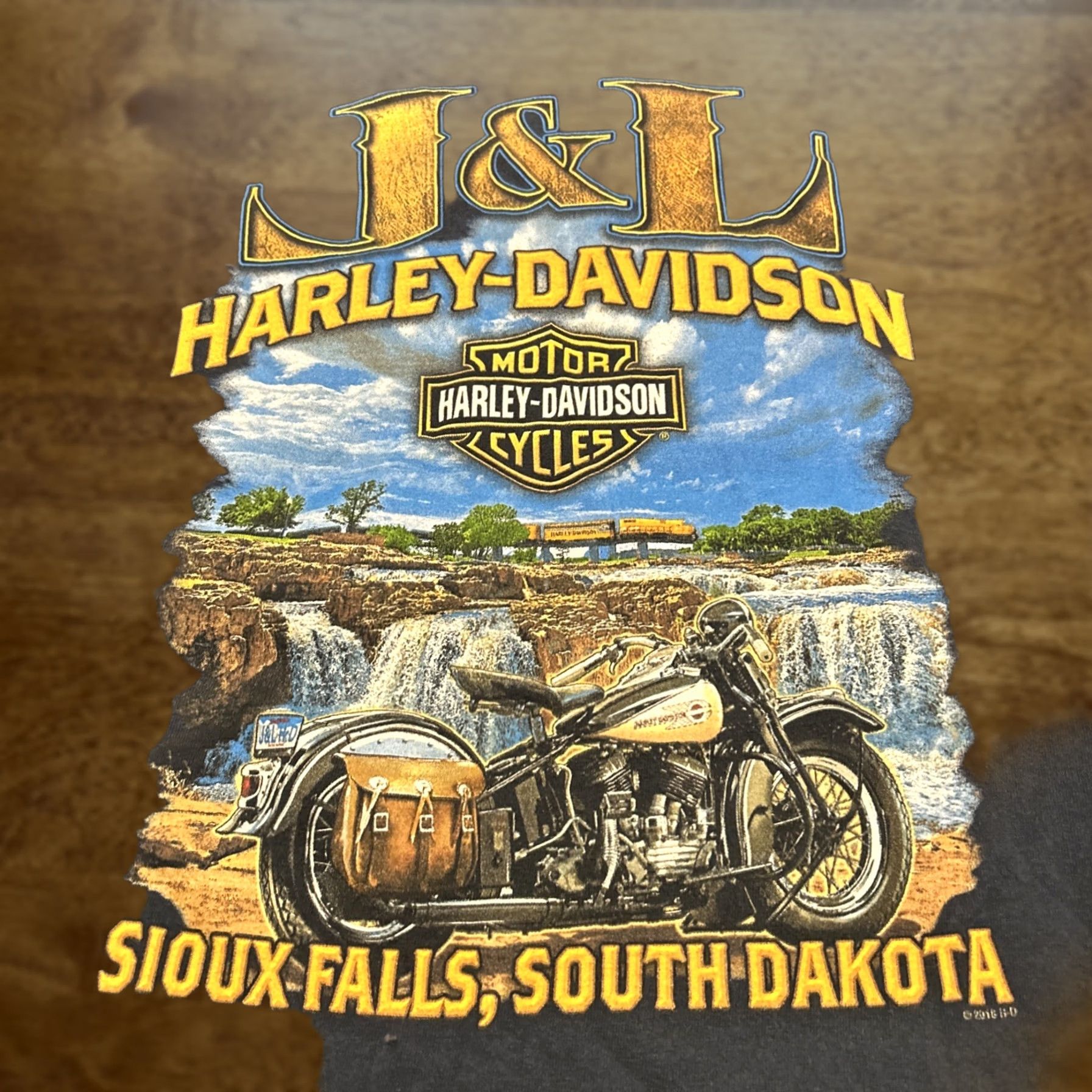 Harley Davidson Harley-Davidson Tee XL Navy Blue Sioux Falls SD Graphic Print Double-Sided Motorcycle Mens Size US XL / EU 56 / 4 - 1 Thumbnail