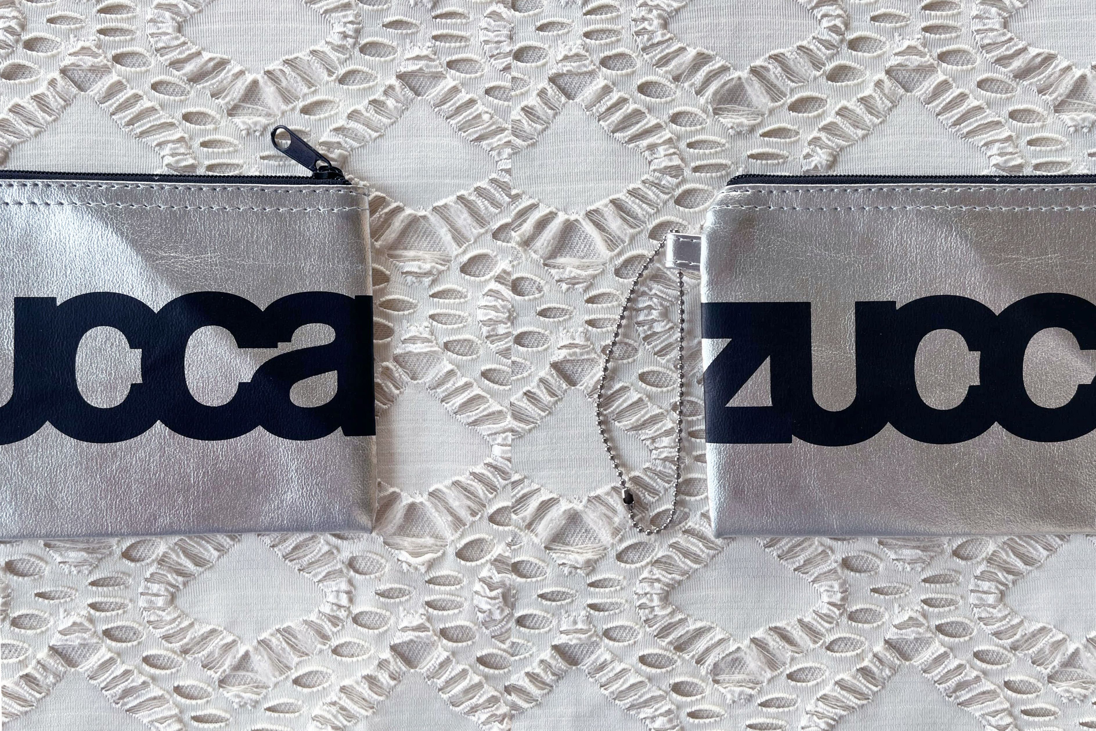 Zucca ZUCCA Silver metallic coin purse with black logo printed Size ONE SIZE - 8 Thumbnail