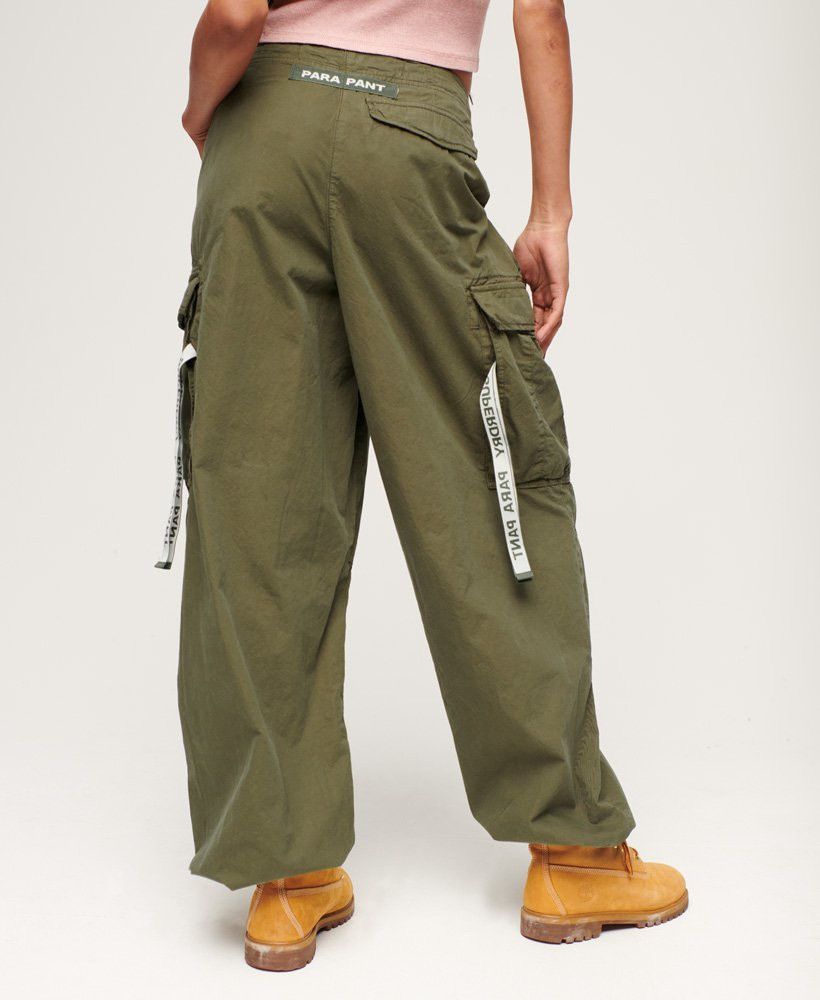 Superdry Vintage SuperDry Baggy Parachute Cargo Pants Khaki Size 28" / US 6 / IT 42 - 2 Thumbnail