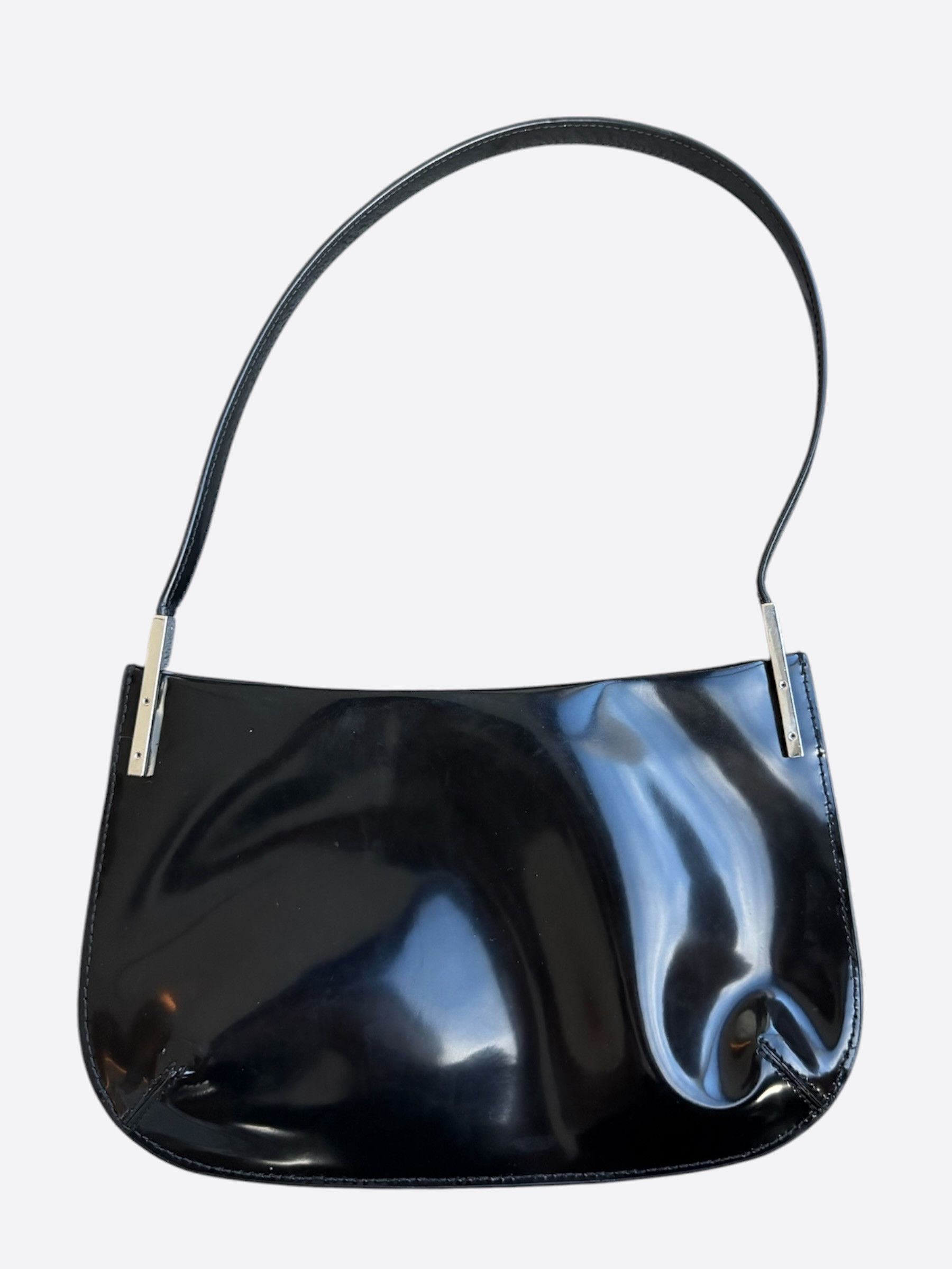 Saint Laurent Paris Saint Laurent Black Patent Leather Shoulder Bag Size ONE SIZE - 2 Thumbnail