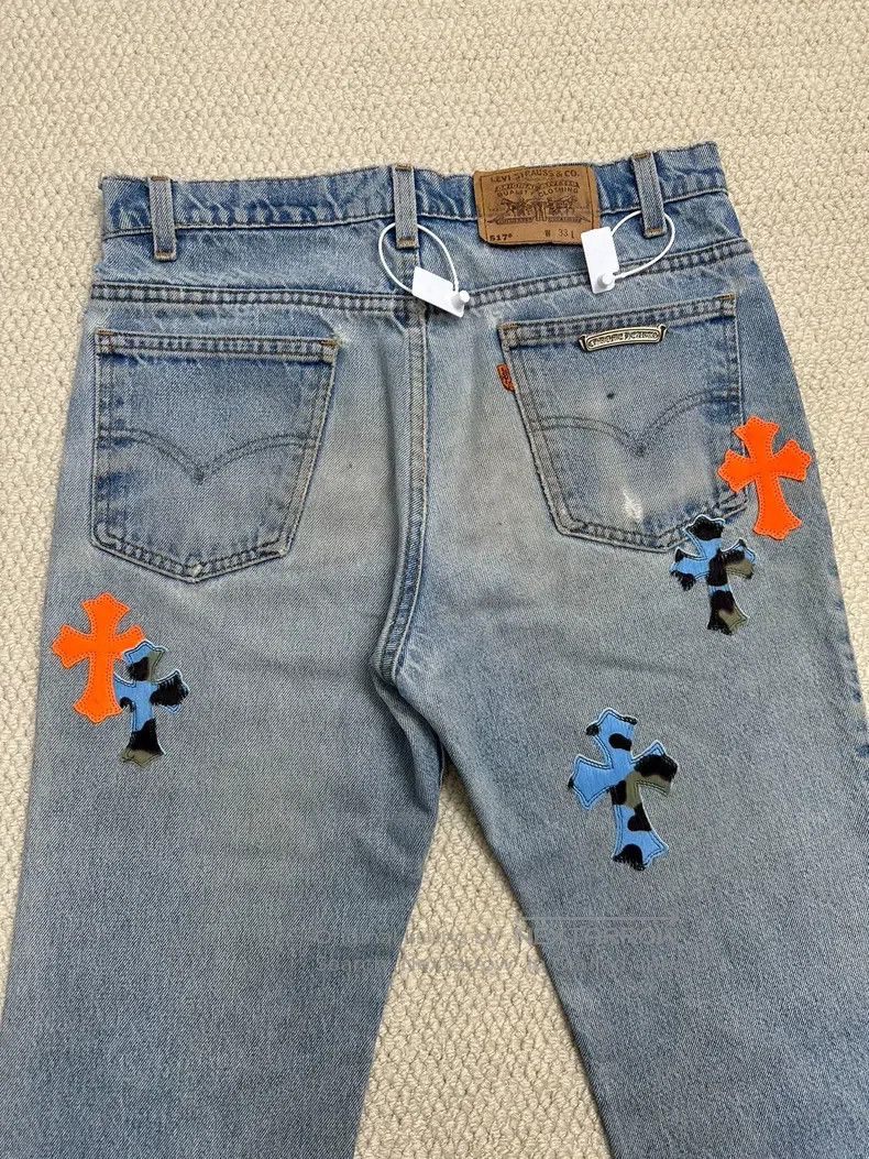 Chrome Hearts CHROME HEARTS 31 Stb limited blue leopard print/orange cros Size US 31 - 4 Thumbnail
