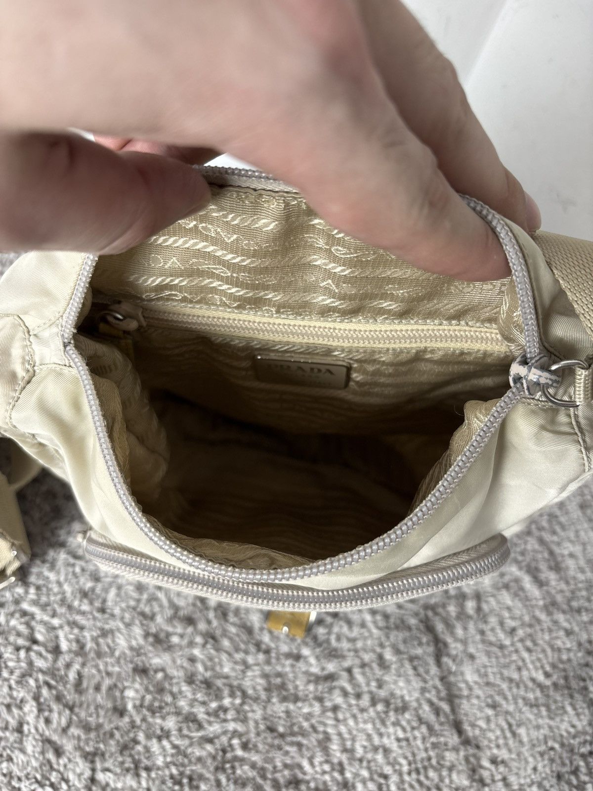 Prada Prada Milano Nylon Beige Messenger Bag Size ONE SIZE - 10 Thumbnail