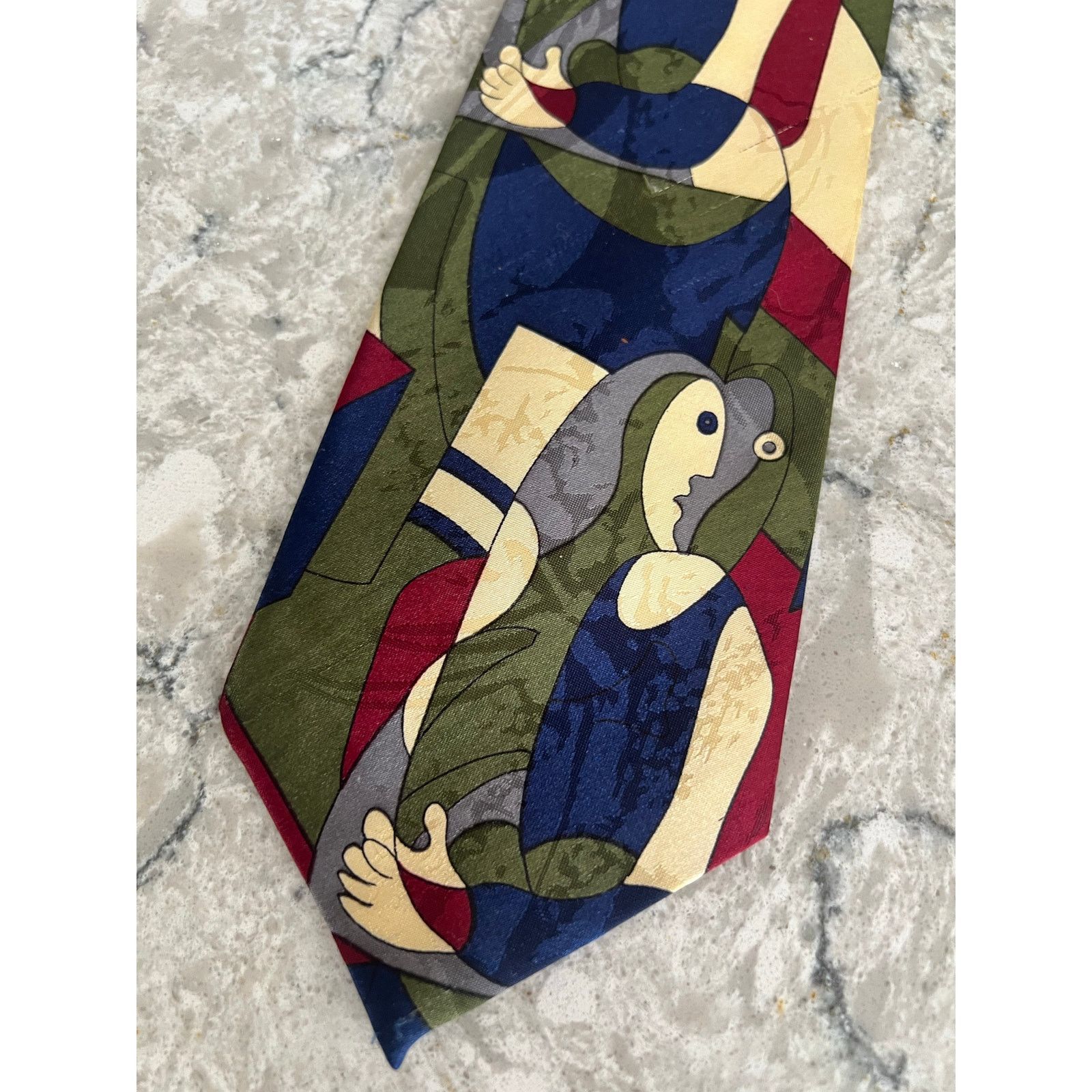 Vintage Vintage Dimoda Men's Handmade Silk Neck Tie Abstract Art Size ONE SIZE - 5 Thumbnail