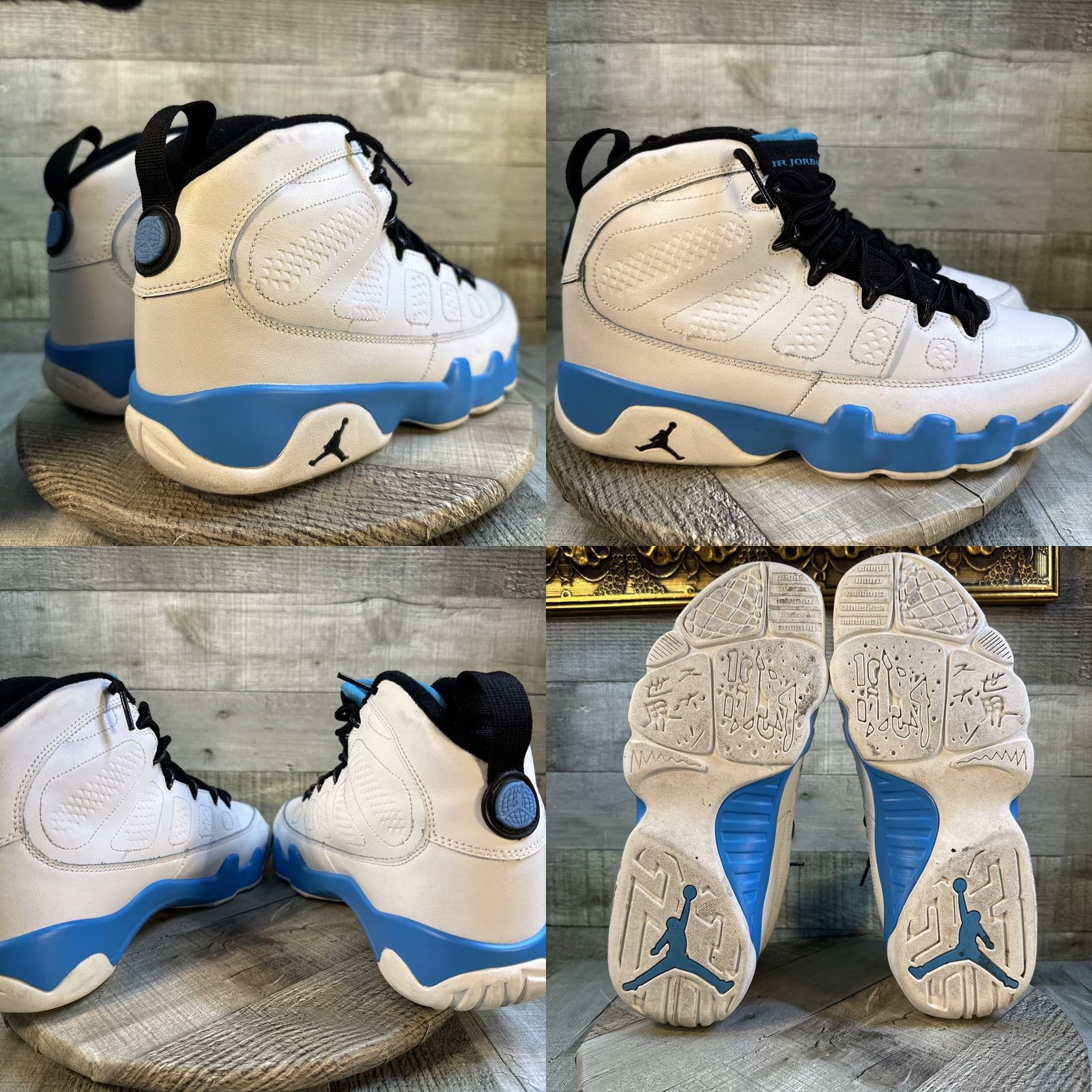 Jordan Brand Jordan 9 Retro Powder Blue Sneakers Men 9.5 2024 Summit White Black Dark Powder Blue Leather Athletic Size US 10 / EU 43 - 8 Thumbnail
