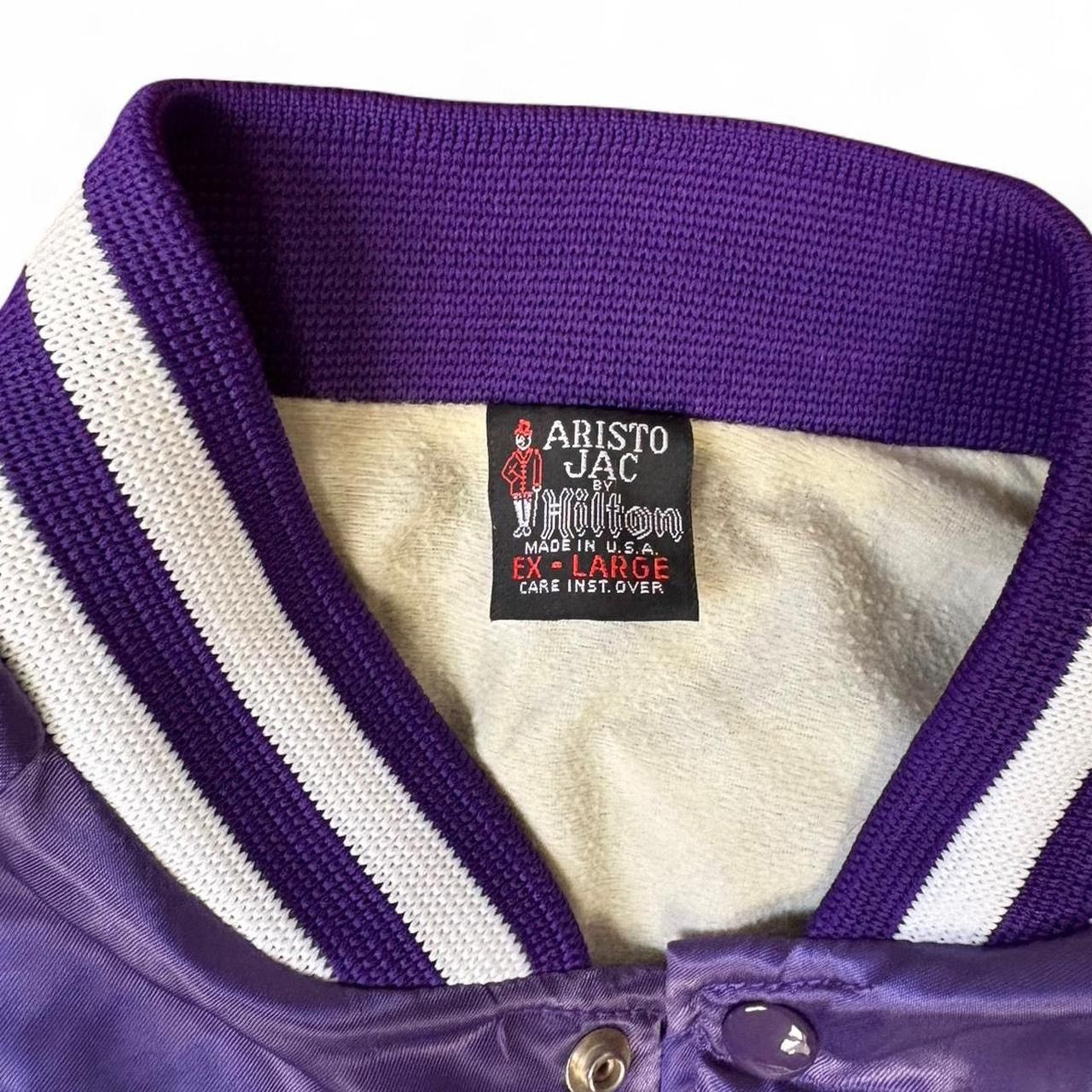 Vintage Vintage 80s Purple Aristo Jac Satin Telephone Bomber Jacket Size US XL / EU 56 / 4 - 5 Thumbnail